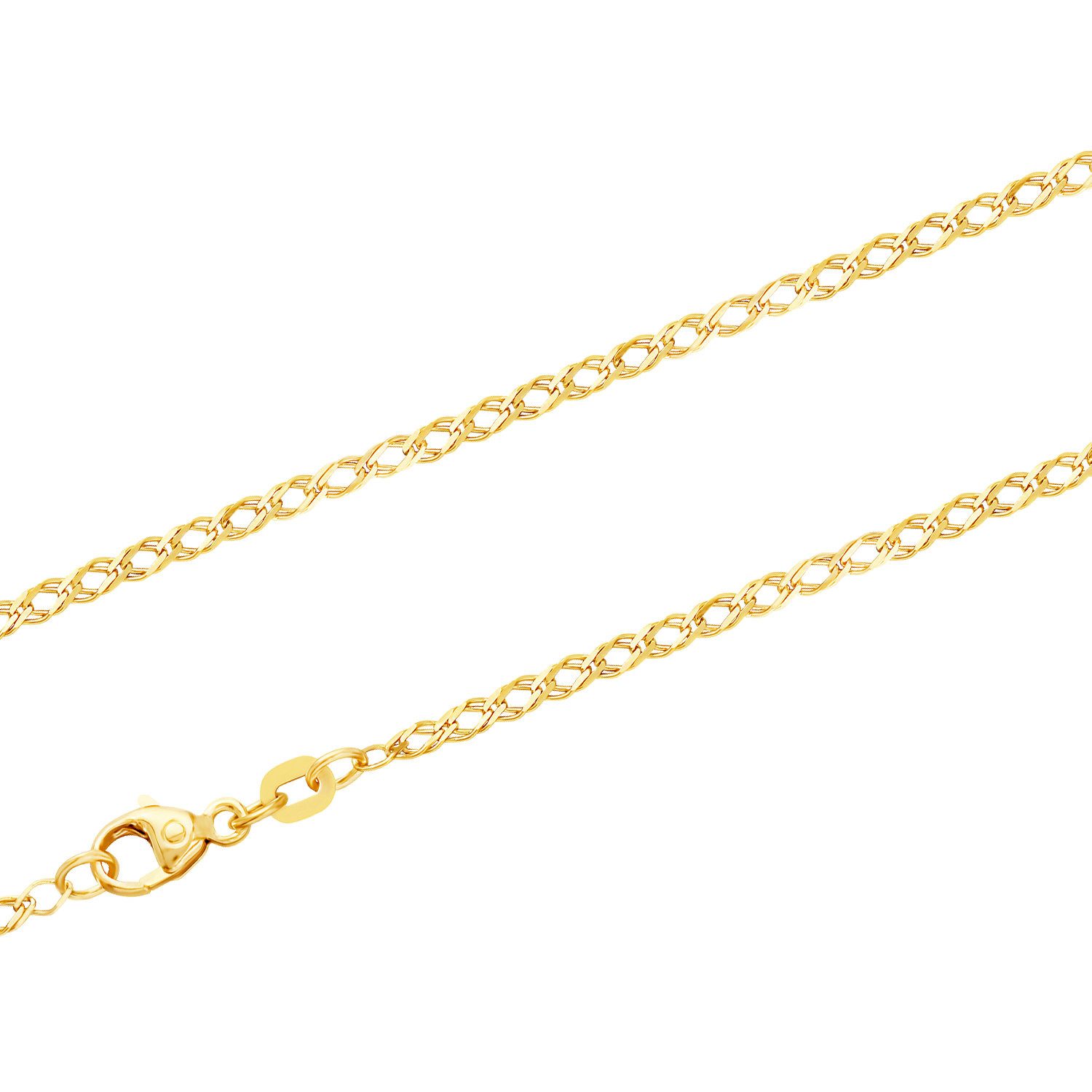 Goldkette JB Unisex Goldarmband Zwillingspanzer 2,1 mm 333 - 8 Kt 19 cm
