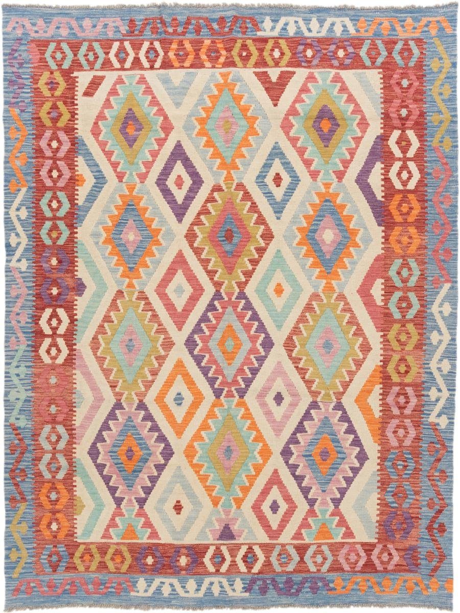 Orientteppich, Handgewebter Kelim Afghan 184x239 Höhe: Nain Trading, Orientteppich rechteckig, 3 mm