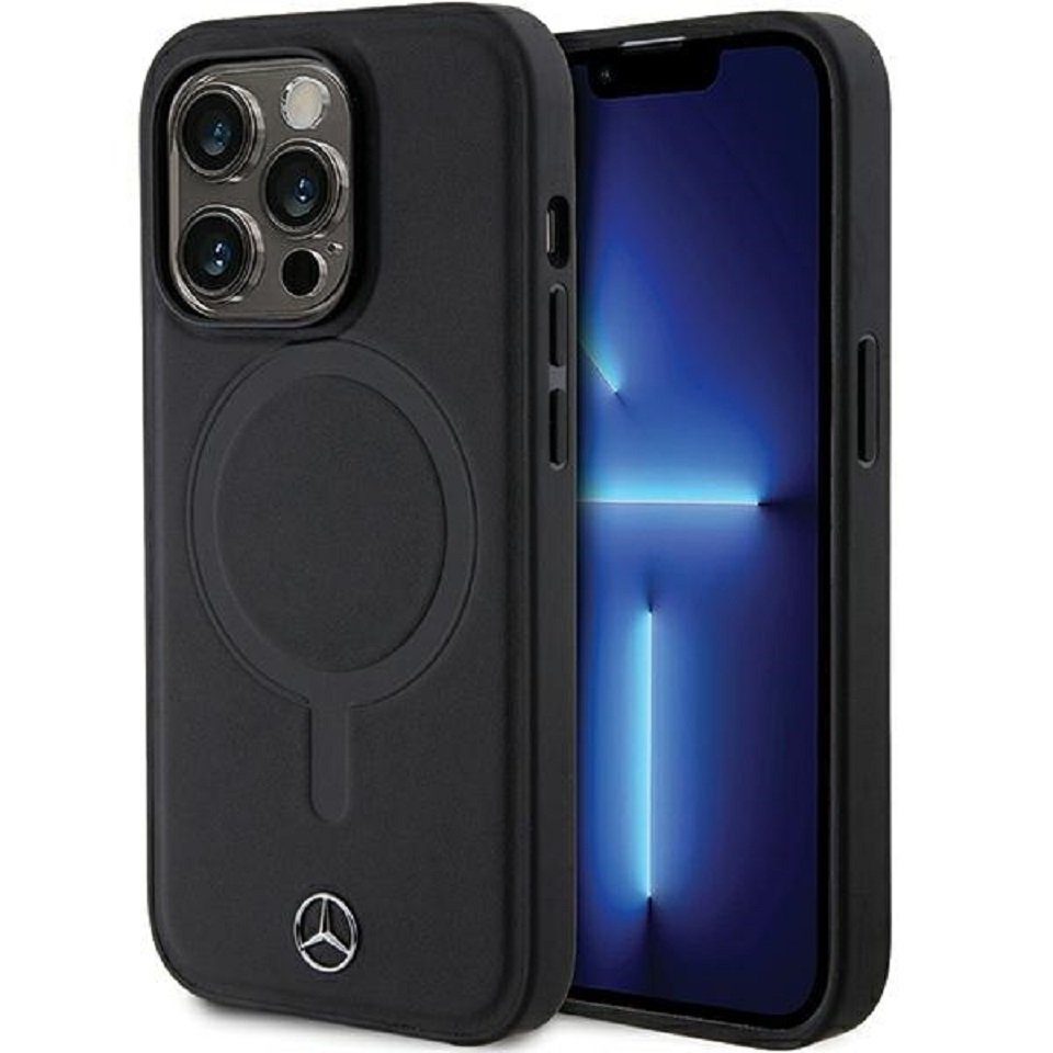 Mercedes Handyhülle Cover Case iPhone 14 Pro Max MagSafe kompatibel Echtleder 6,7 Zoll, Kantenschutz