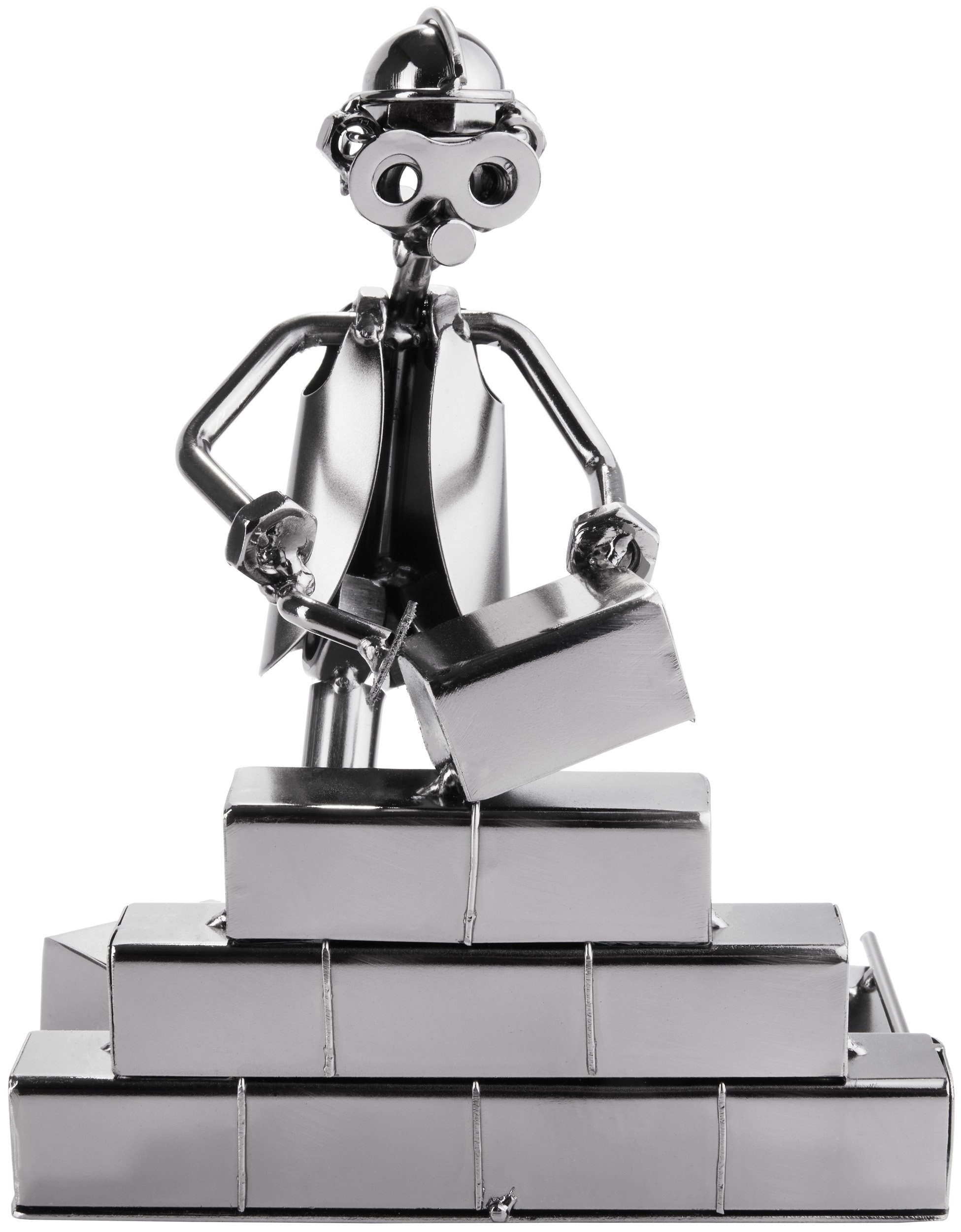 BRUBAKER Dekofigur Metallskulptur Schraubenmännchen Maurer (1 St), kunstvolle Geschenkfigur für Maurer und Handwerker – Bild 4 von 5