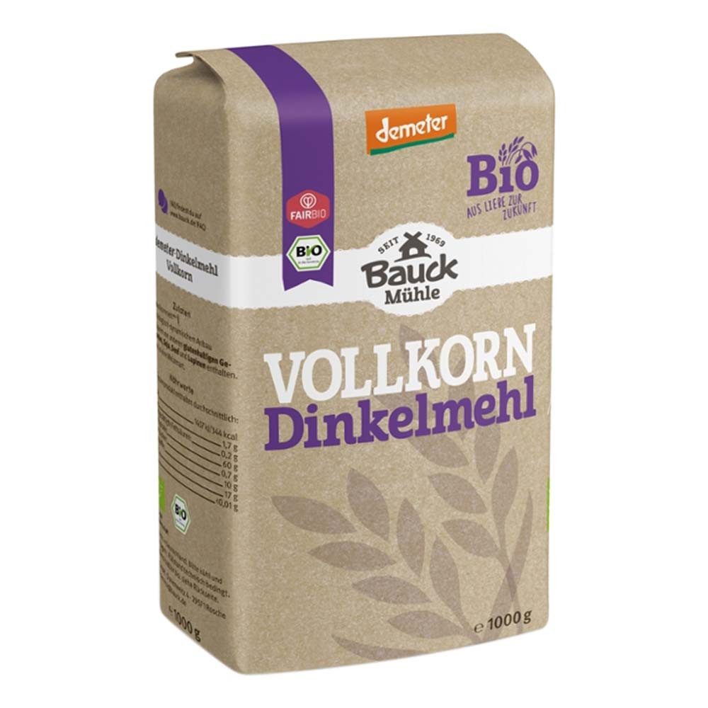 Bauck Mühle Mehl Vollkorn - Dinkelmehl 1Kg