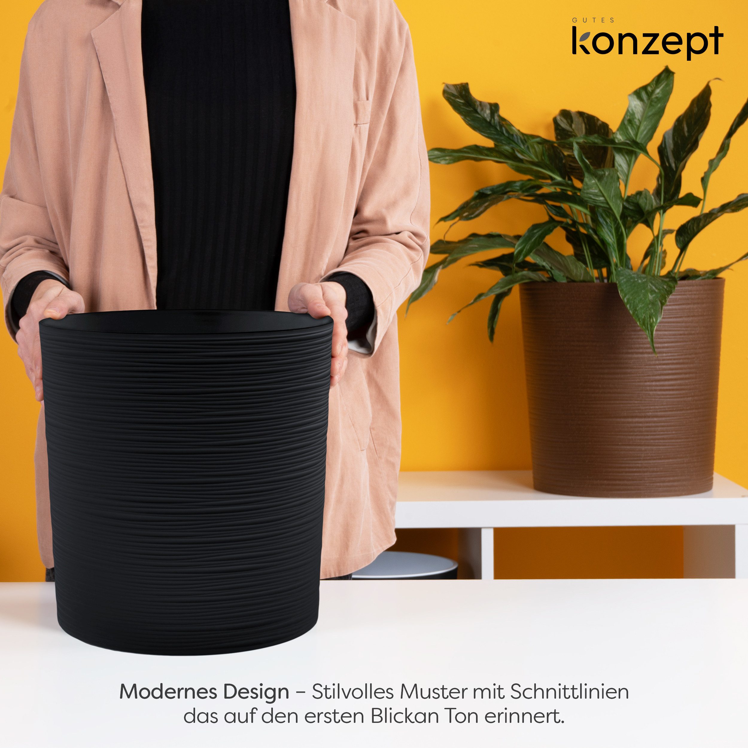 KONZEPT Blumentopf Pflanztopf Groß Innen, 30cm günstig online kaufen