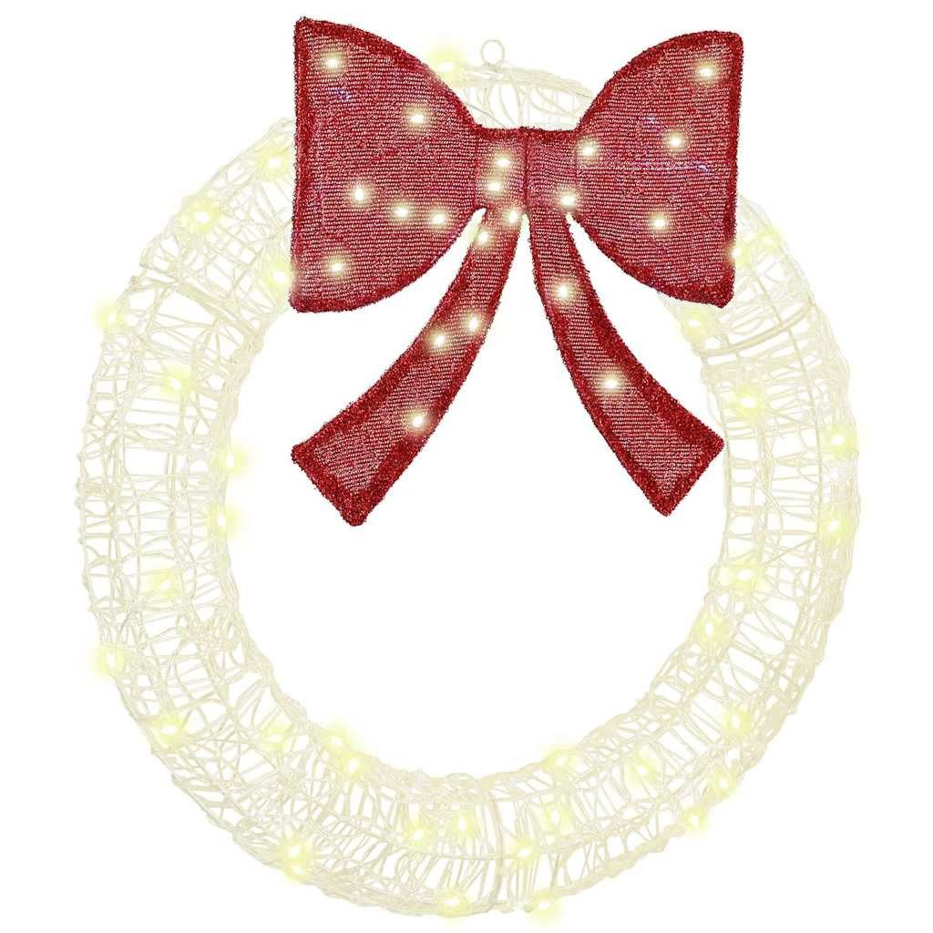 vidaXL Christbaumschmuck Kranz mit 60 LEDs Warmweiß 76 x 76 x 8,5 cm Acryl (1-tlg)