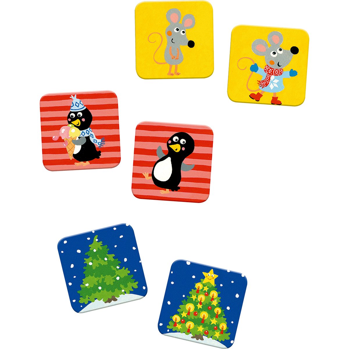 Adventskalender Memo-Adventskalender – Bunte Weihnachtseisenbahn der Tiere