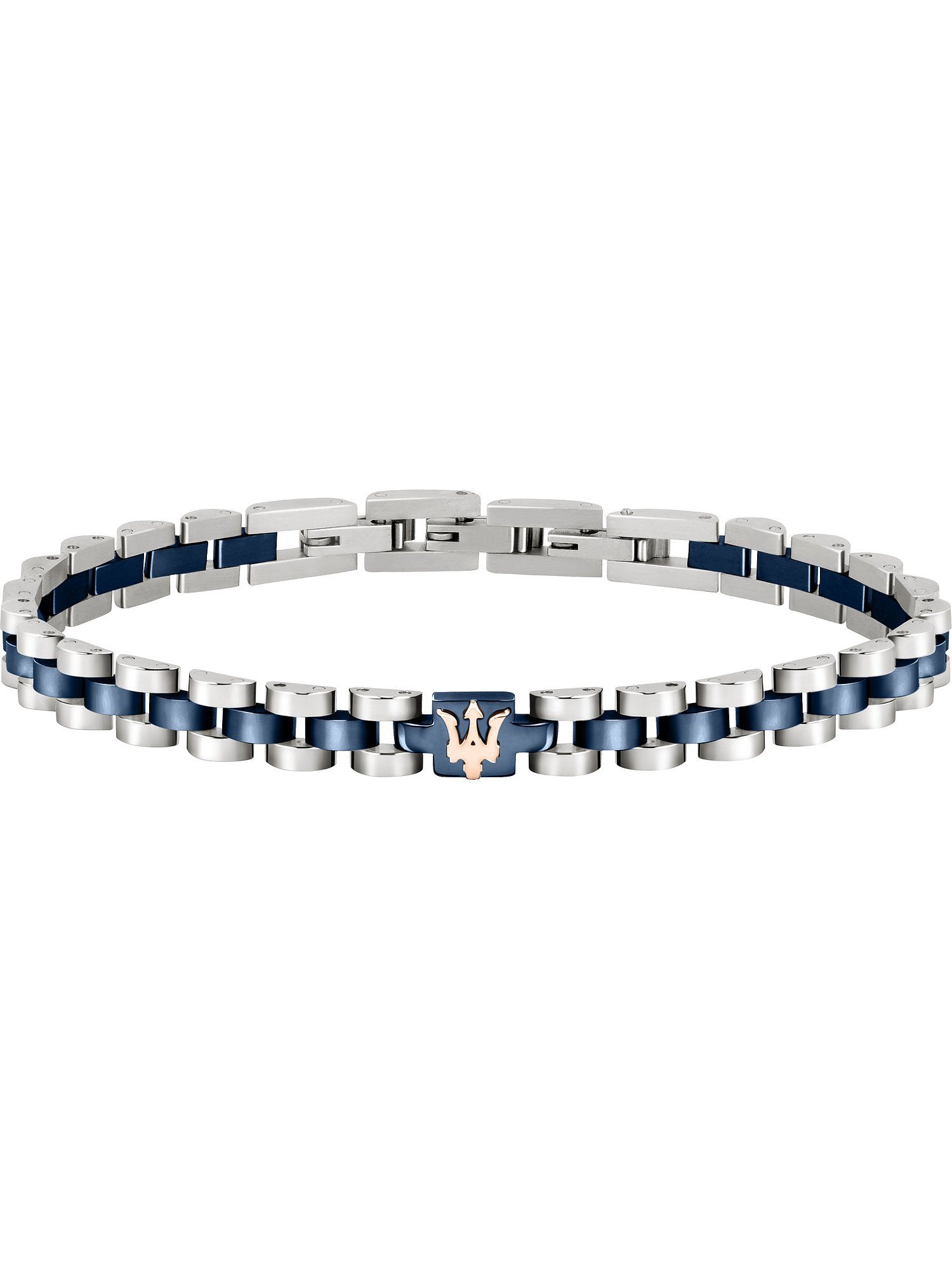 MASERATI Edelstahlarmband Maserati Herren-Armband Edelstahl blau