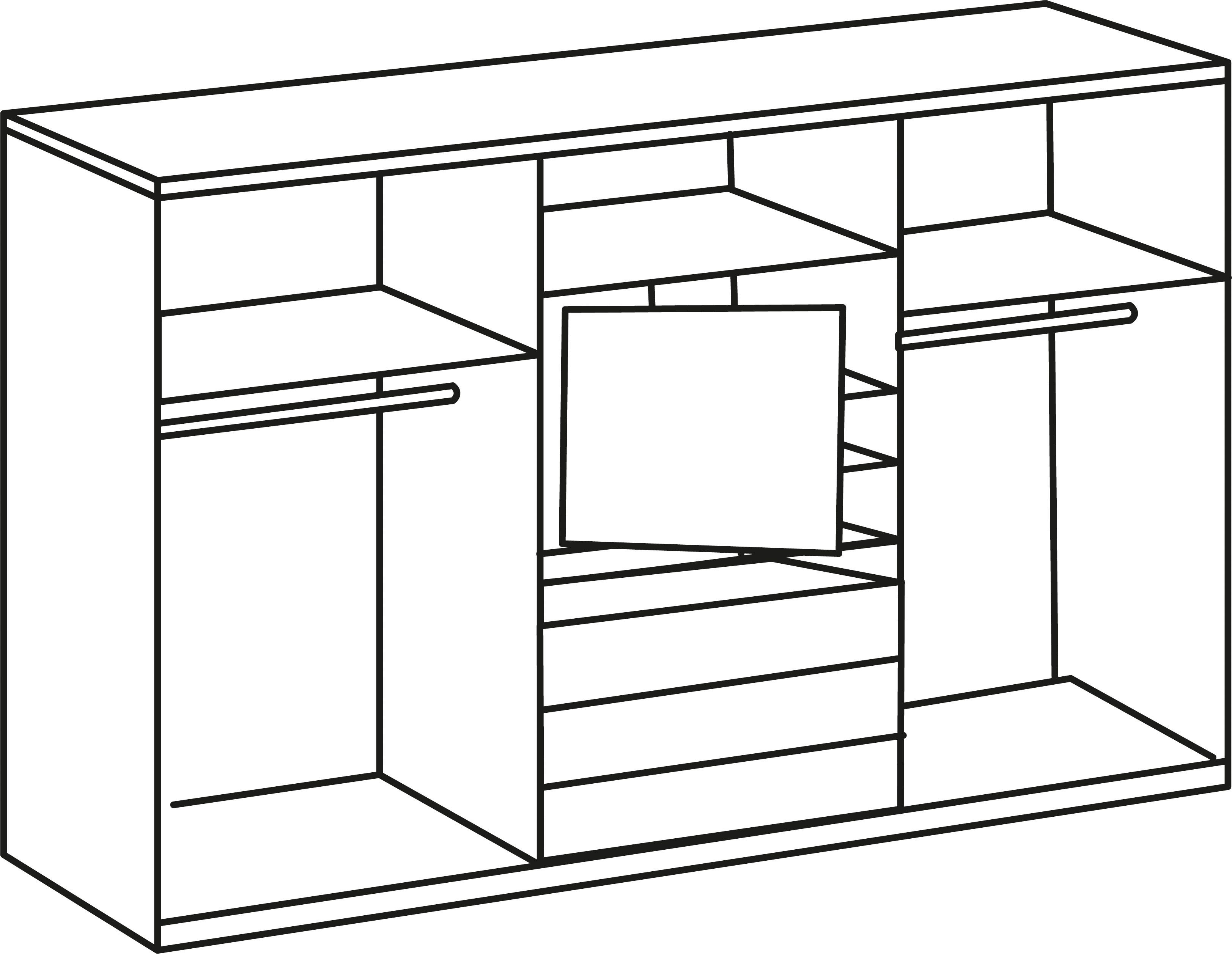 Wimex Schwebetürenschrank Magic by fresh to go tolles EXTRA: mit drehbarem TV-Element, mittig mit Schubladen