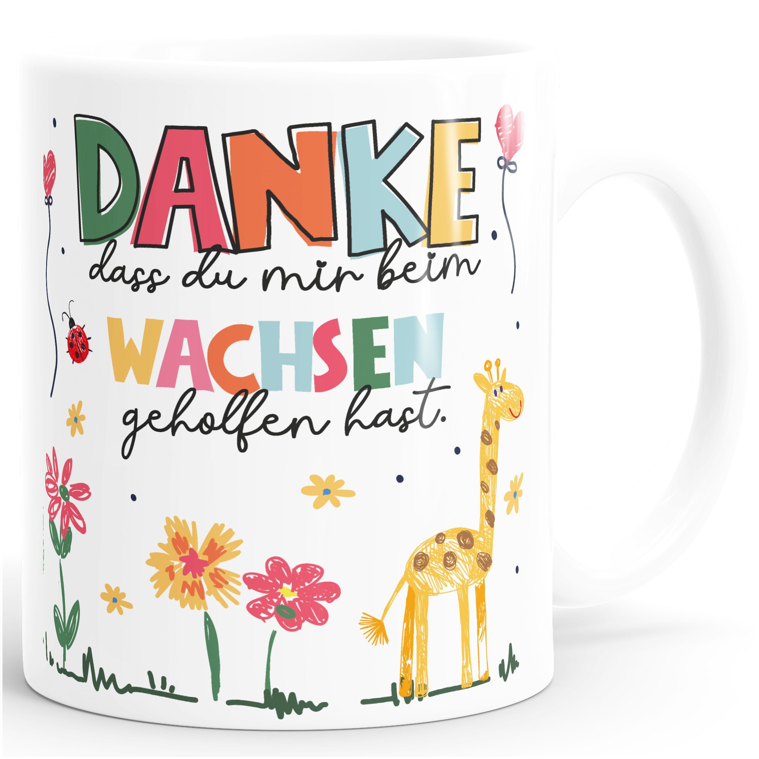SpecialMe Tasse Kaffee-Tasse Danke dass du mir mein Wachsen geholfen hast kleines, Keramik