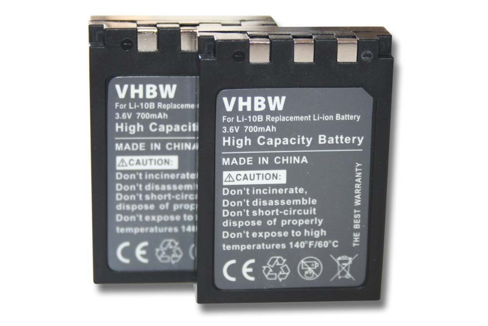 vhbw kompatibel mit Sanyo DSC-J1, DSC-MZ3, DSC-AZ3 Kamera-Akku Li-Ion 700 mAh (3,6 V)