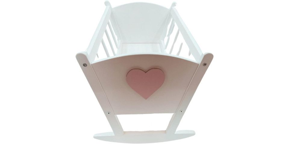 GOLDKIDS Puppenbett Holz - Baby (Puppen Bett mit, Bettwäscheset aus Baumwolle), - 53 x 33 x 32 cm