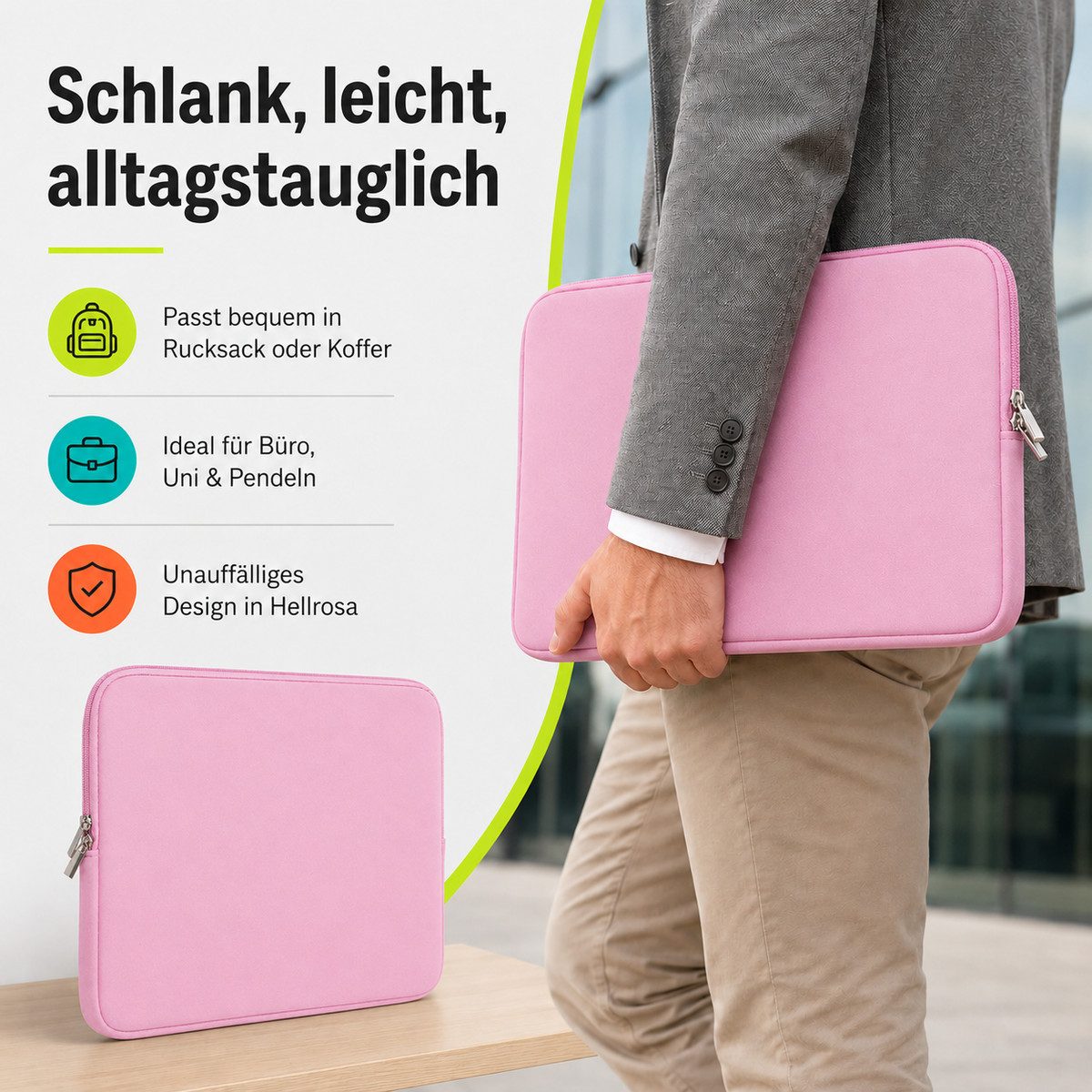 König Design Laptoptasche Universal Notebooktasche 13 Zoll Sleeve Tasche Hülle Laptop Case Cover, weiches Innenfutter zum Schutz vor Kratzern