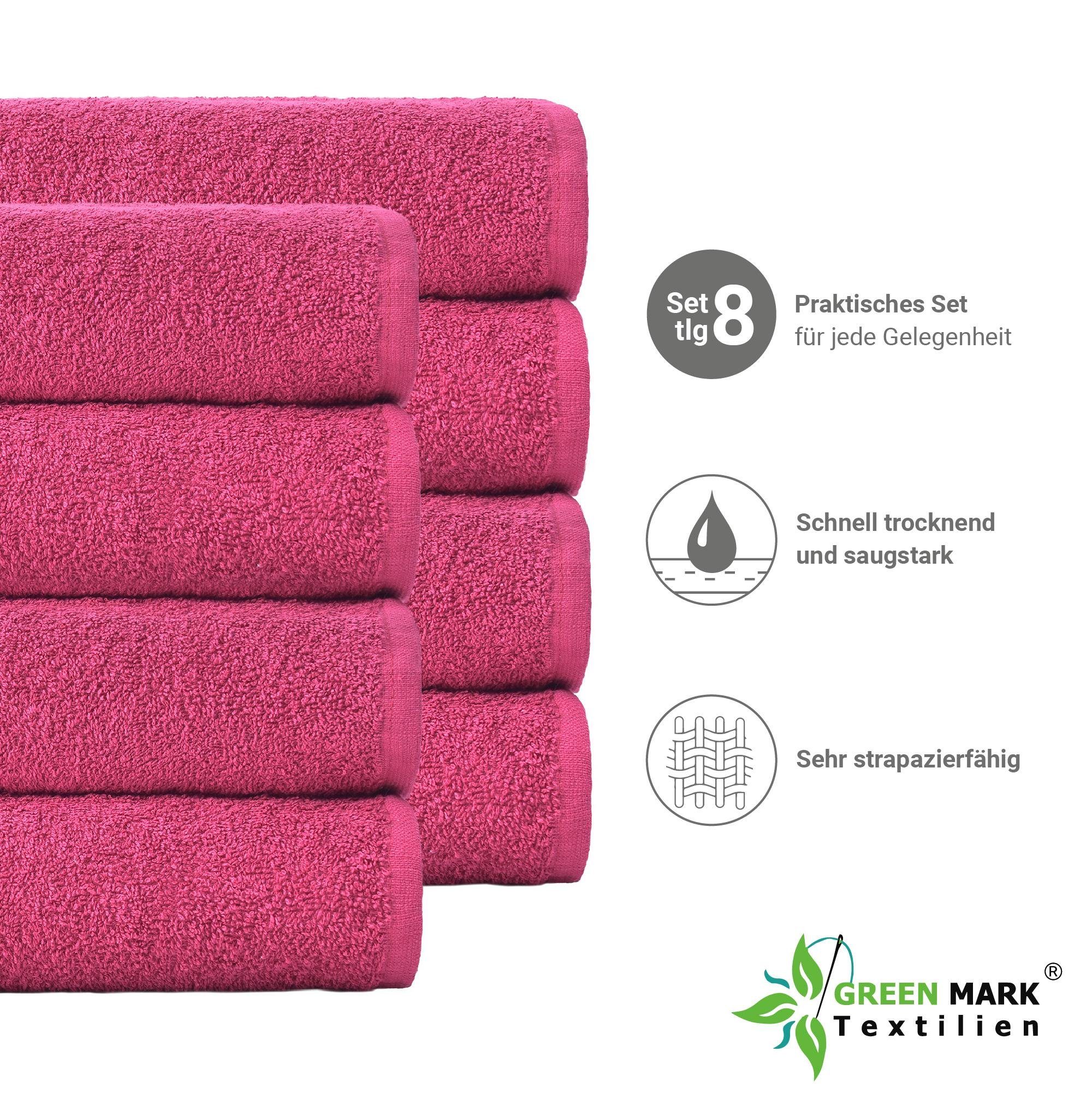 Baumwolle, (8-St), Handtuch CM Pink, X x Handtücher Handtücher, NatureMark 100 400gsm (8er-Set), 50 8X 50 100cm 100% Baumwolle 100%
