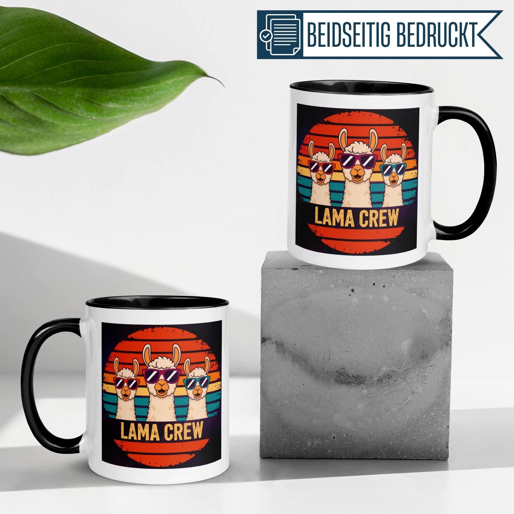Momentals Tasse Lama – „Lama Crew“ – lustiger Geschenk Becher für Kollegen, Gratis Versand · Links-&Rechtshänder · Spülmaschinenfest
