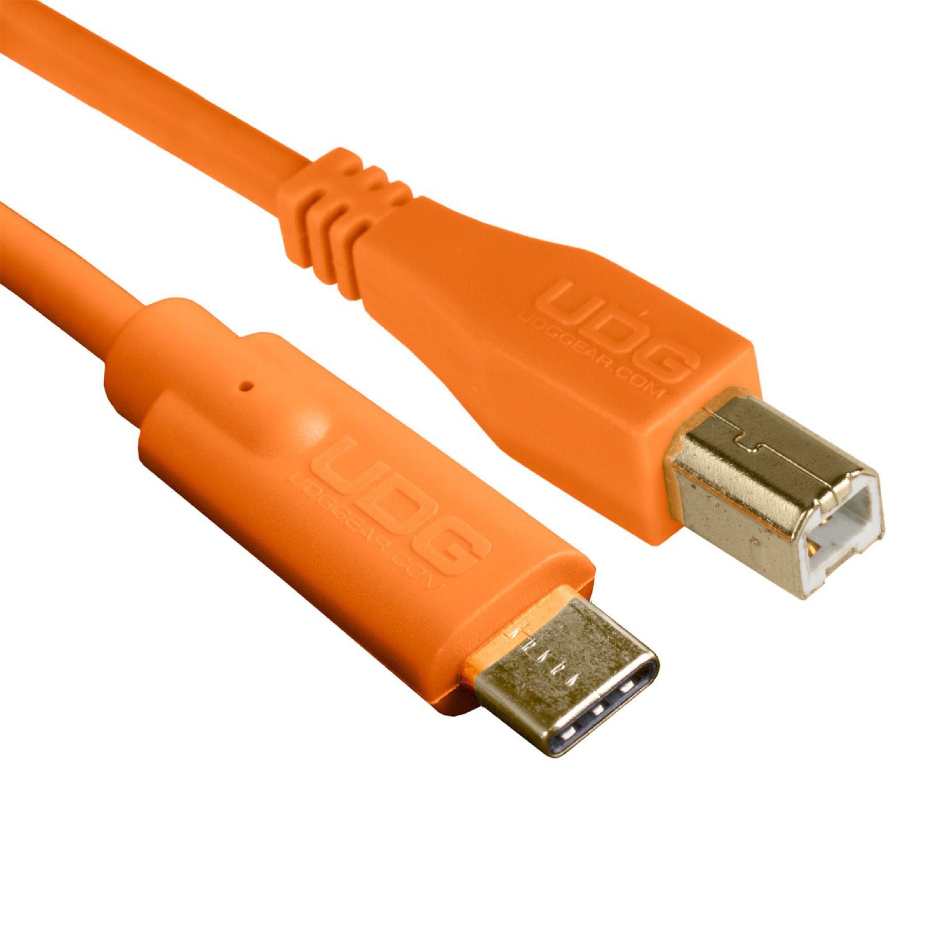 UDG Audio-Kabel, USB 2.0 C-B Orange Straight 1,5 m (U96001OR) - Kabel für DJs