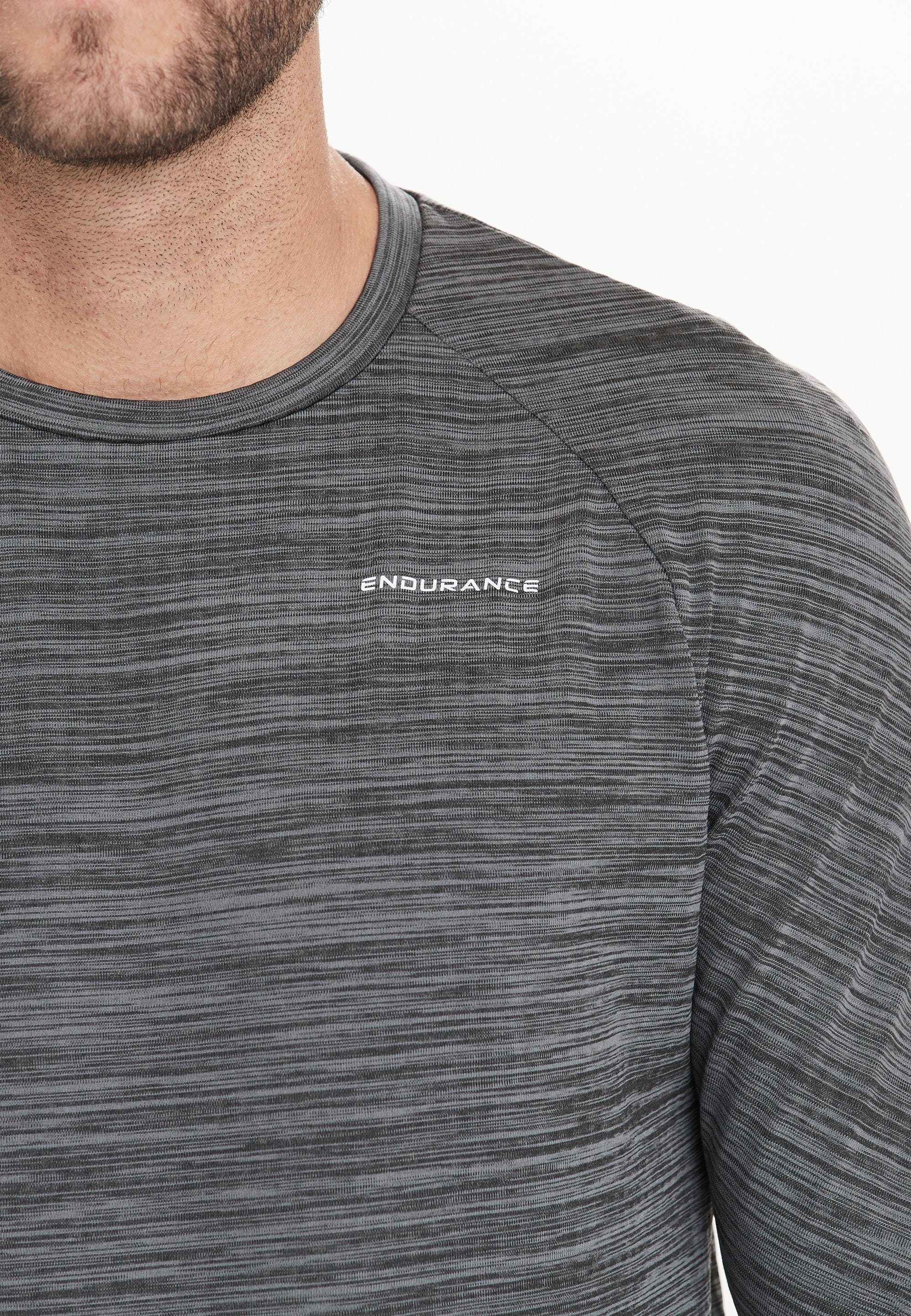 schwarz-meliert mit Dry-Technologie praktischer Quick Funktionsshirt ENDURANCE Avan (1-tlg)