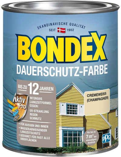 Bondex Wetterschutzfarbe DAUERSCHUTZ-FARBE, für Außen und Innen, Wetterschutz mit Aktiv Pro Langzeitformel