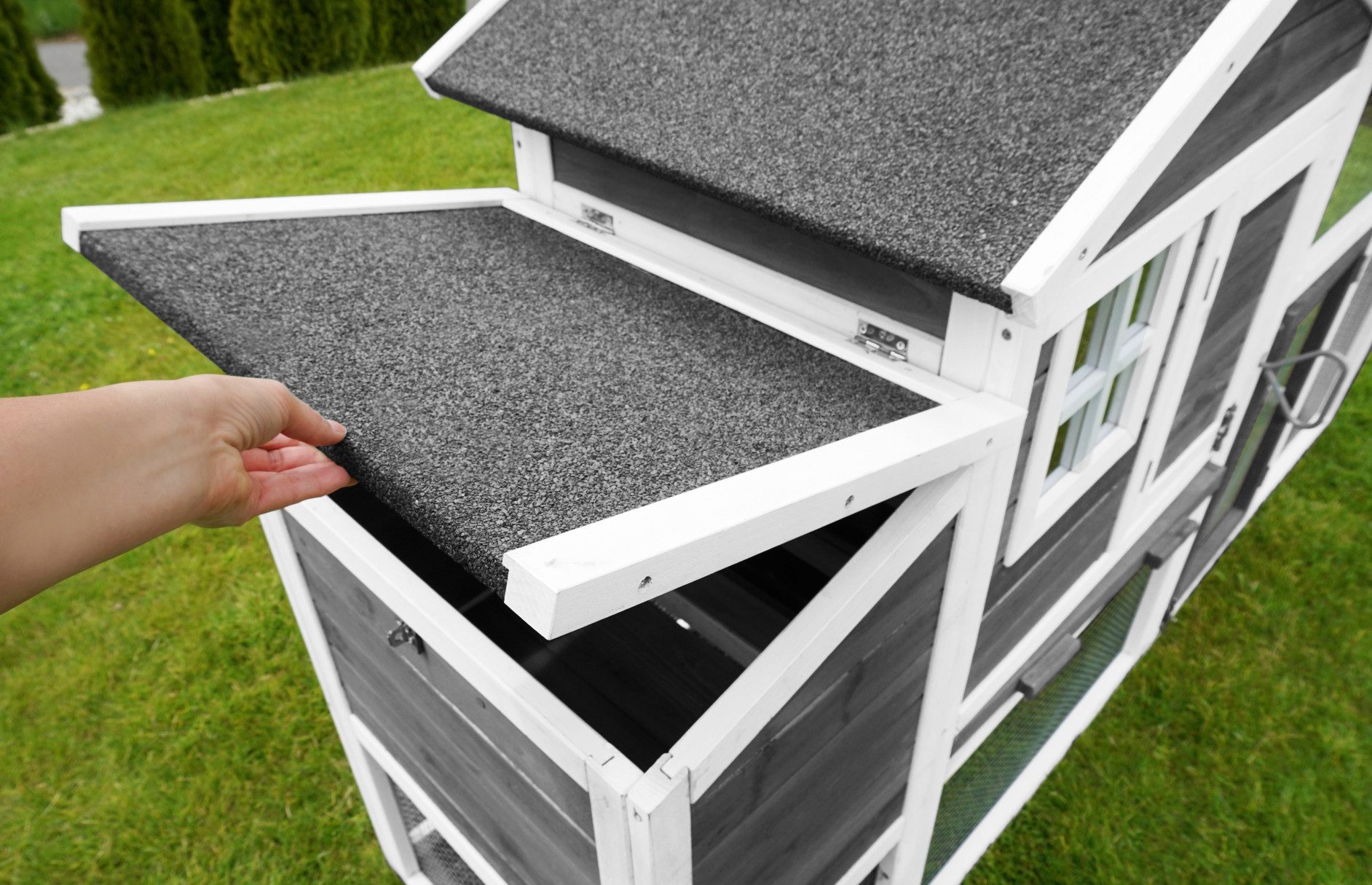 My Animal Hühnerstall MH-32 für 4 Hühner, Wetterbeständig, Kieferholz, Hühnerhaus, Hühner Käfig, Gehege mit Nistkasten