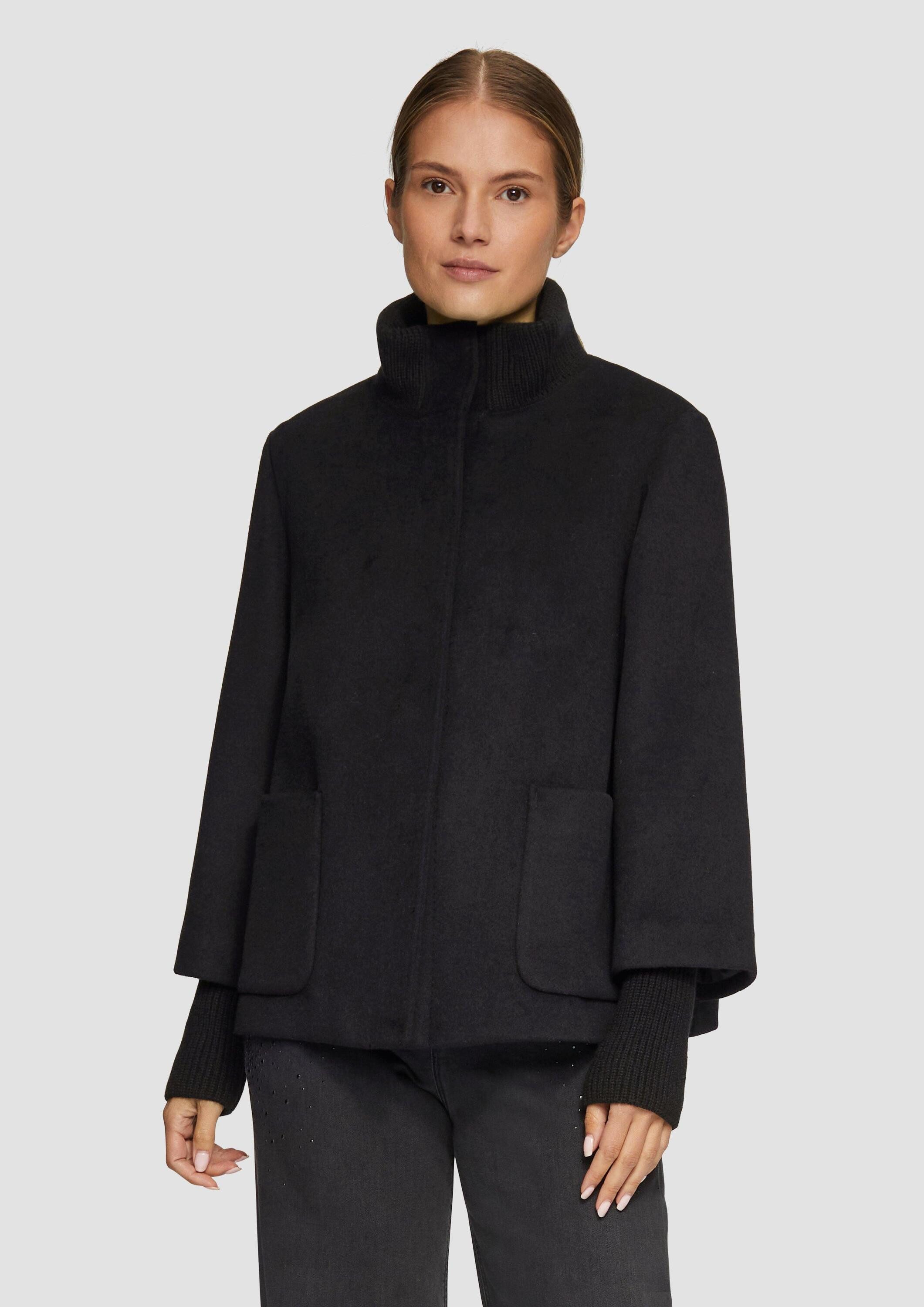 s.Oliver Funktionsjacke Outdoor-Jacke Jacke aus Wollmix mit Rippbündchen günstig online kaufen