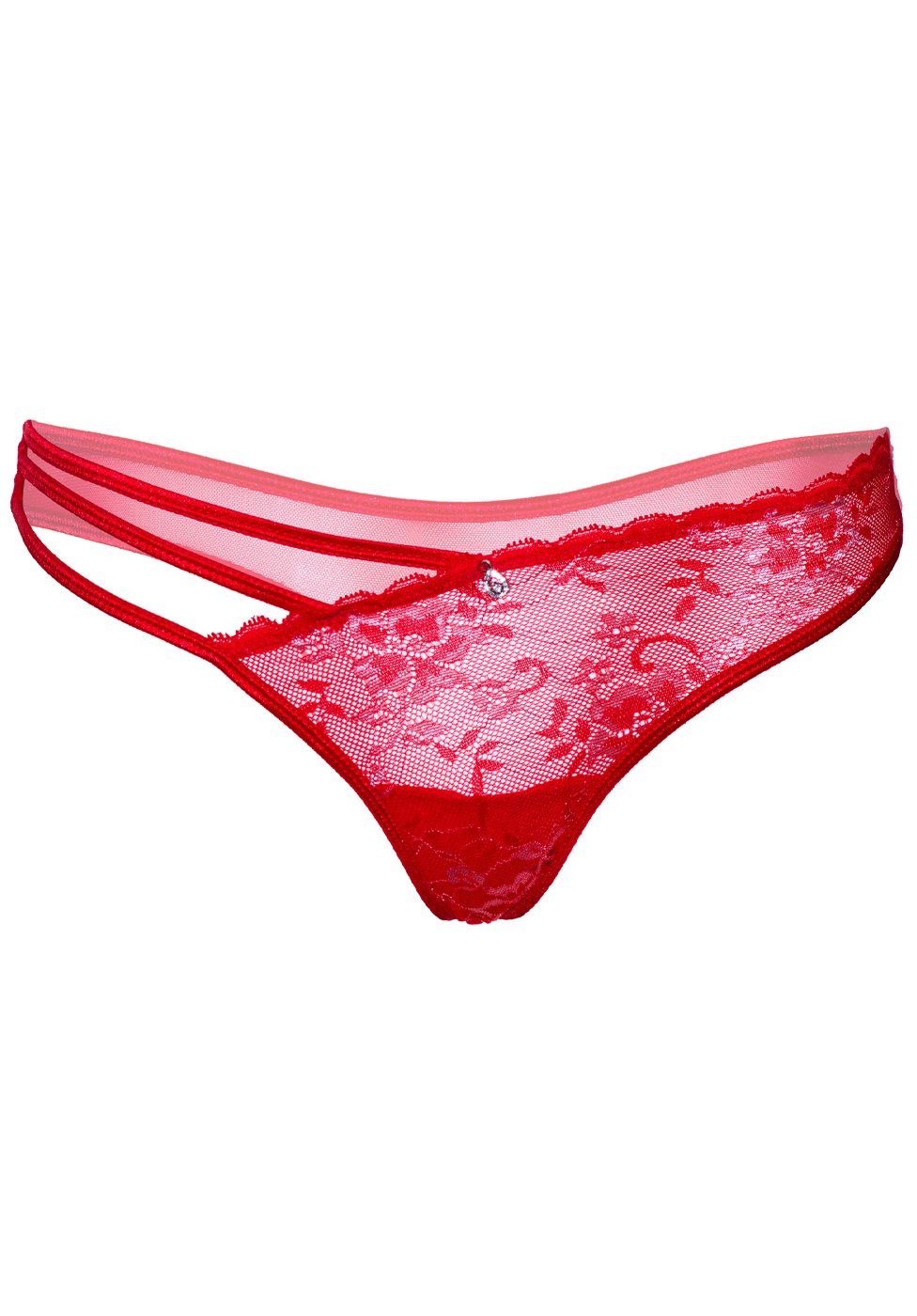 Stringtanga Transparenter rot mit floraler Daring Spitze String - Intimates