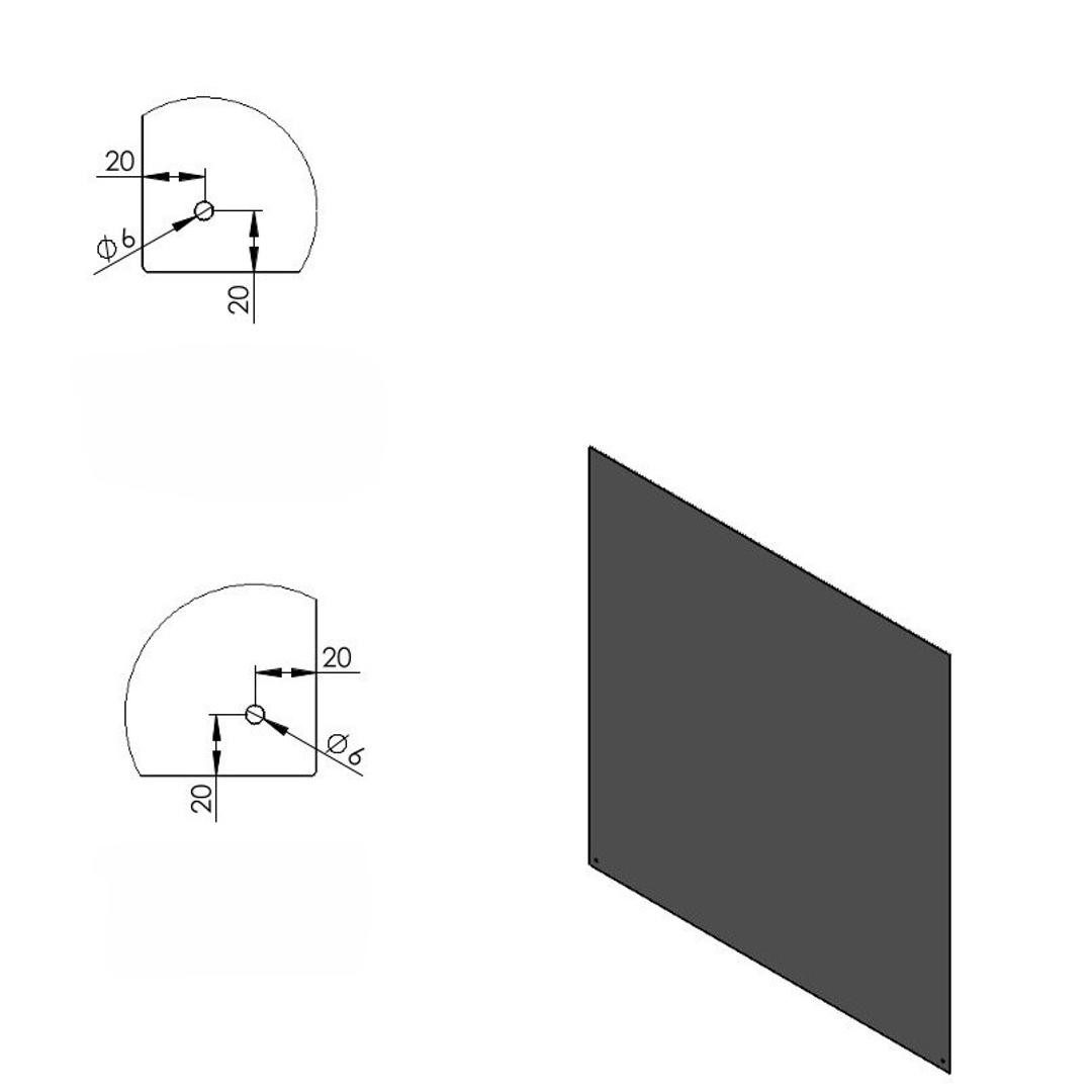 Feuercampus Bodenschutzplatte Funkenschutz Stahlbodenplatte Schwarz Quadrat 100 x 100 cm