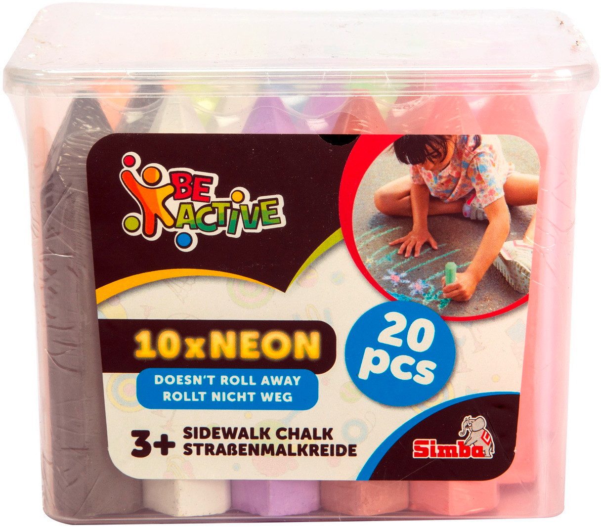 SIMBA Malkreide Straßenmalkreide Neon Be Active 10x Neon + 10x Standard 106336211