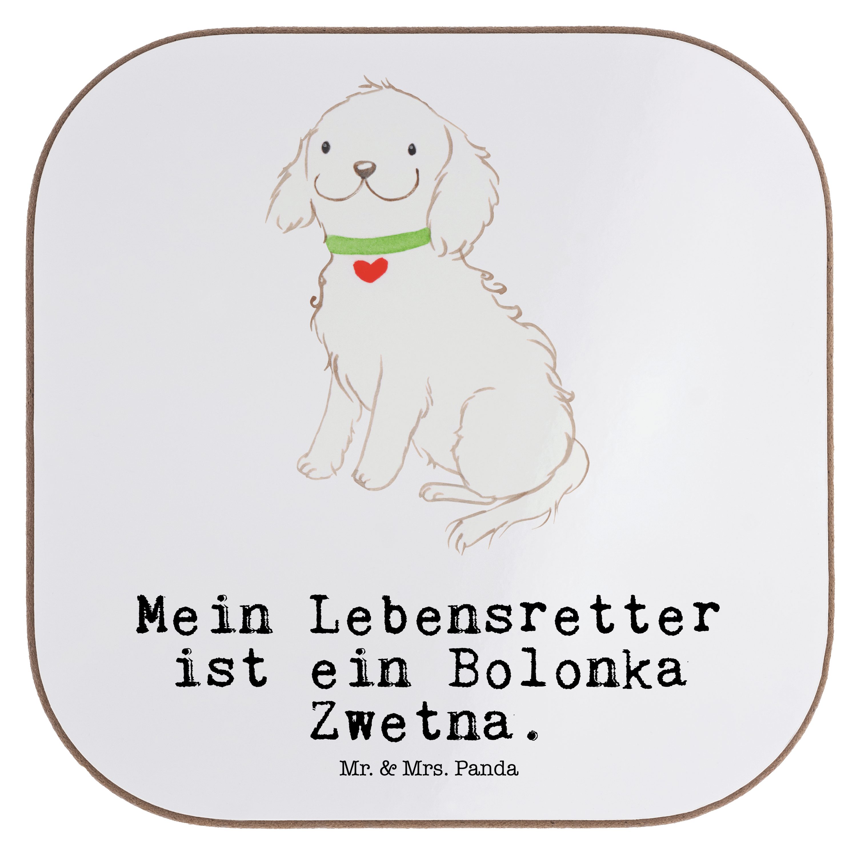 Bolonka & Geschenk, Getränkeuntersetzer Tierfreund, Weiß - - Mrs. Lebensretter Tsv, 1-tlg. Welpe, Panda Mr. Zwetna