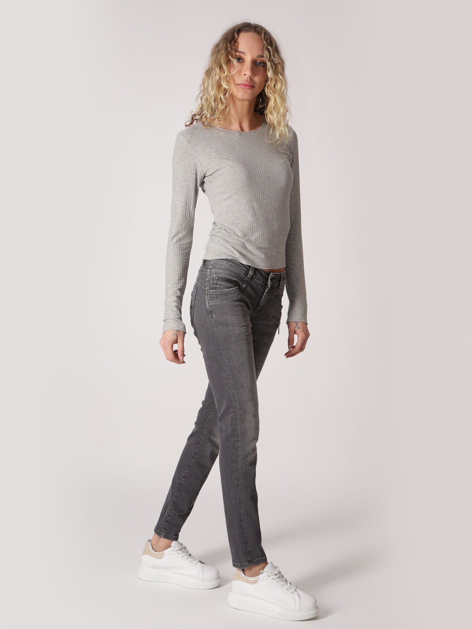 Mod 8 Miracle of Denim Skinny-fit-Jeans Suzy figurbetont Florencia Grey