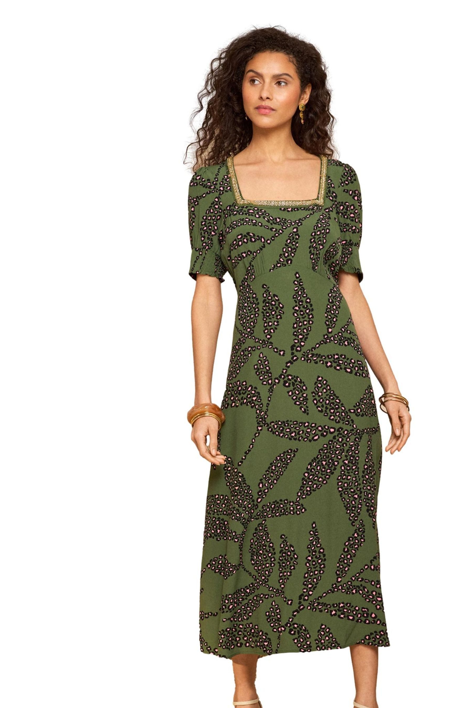 Midikleid Love & Roses Midikleid mit Paillettenbesatz