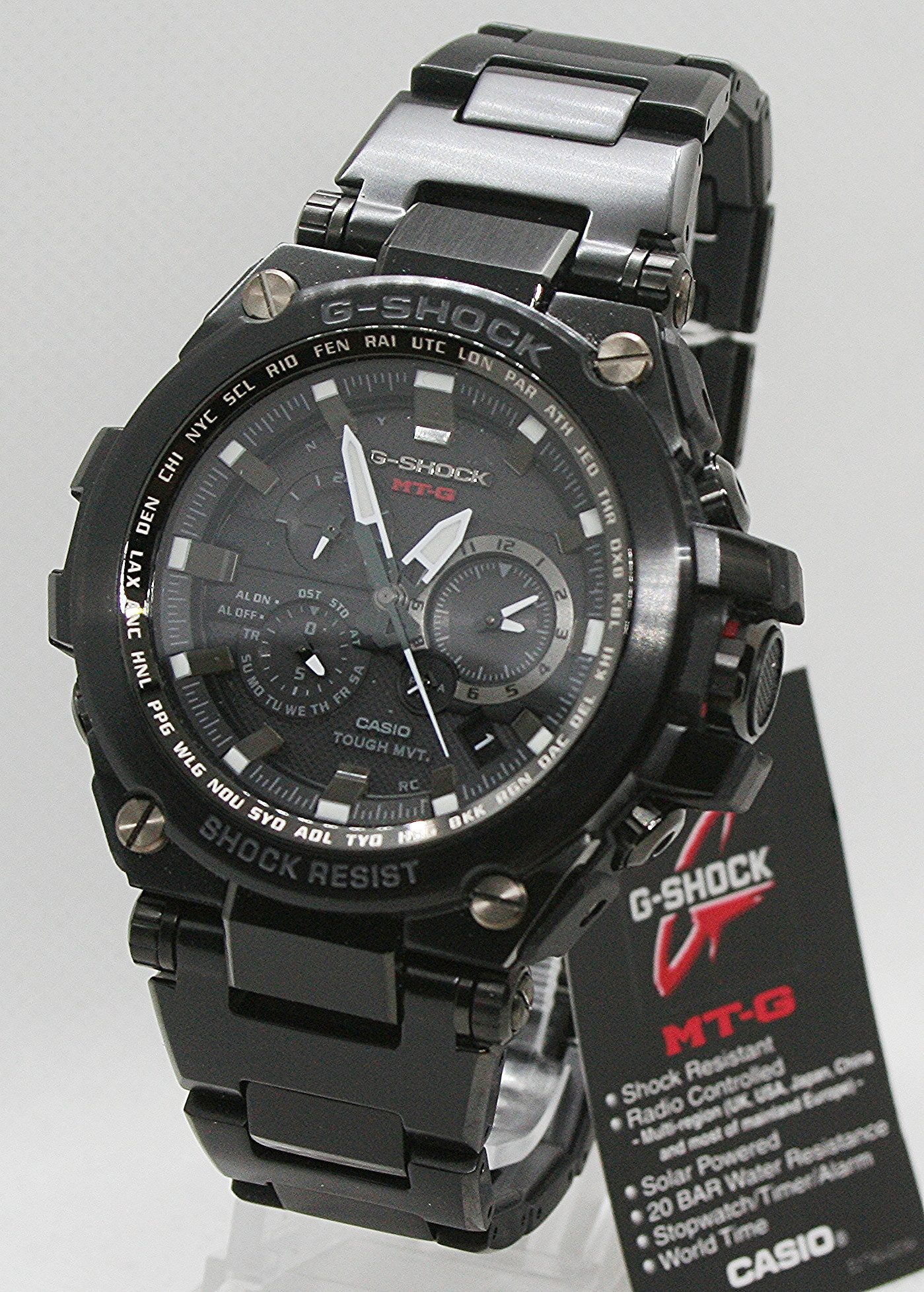 CASIO G-SHOCK Funkuhr Casio Herrenuhr G Shock MTG-1000BD-1AER Funk / Solar, (1-tlg)