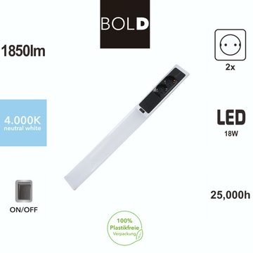 Die Bold GmbH Unterschrankleuchte Dante, LED fest integriert, Neutralweiß, 25.000 Stunden Lebensdauer