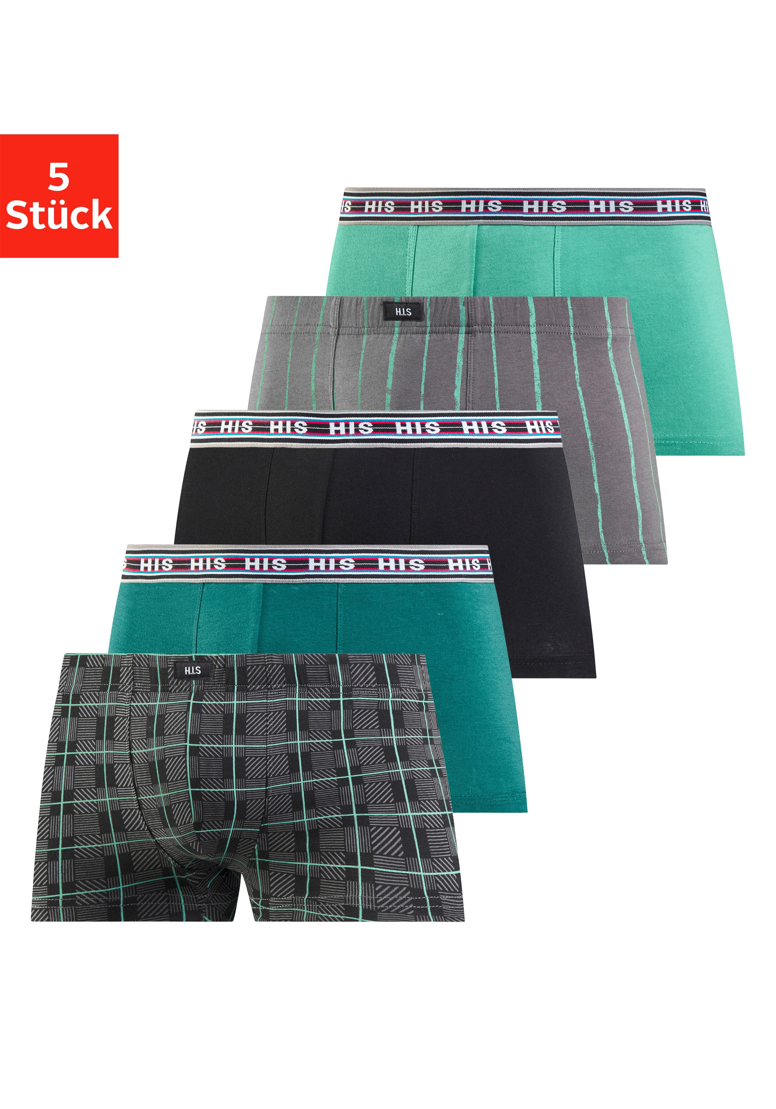 H.I.S Hipster (Packung, 5-St) knapp sitzende Boxershorts aus Baumwoll-Stretch