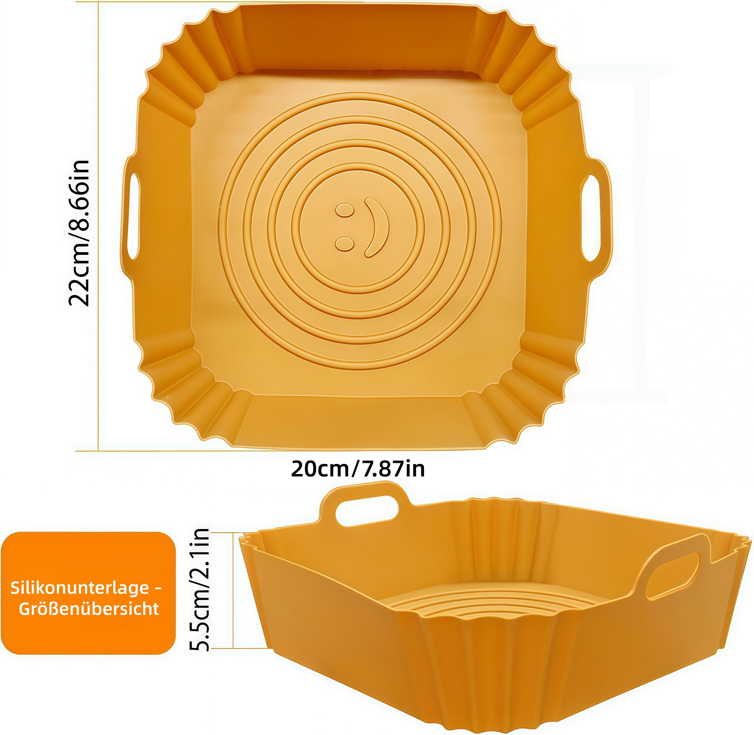 FOUORTUNATE-BEE Silikonform Silikon-Backformen für Heißluftfritteuse, 4er-Set, (4-tlg), Hitzebeständige Airfryer-Backformen für Küche & Backen