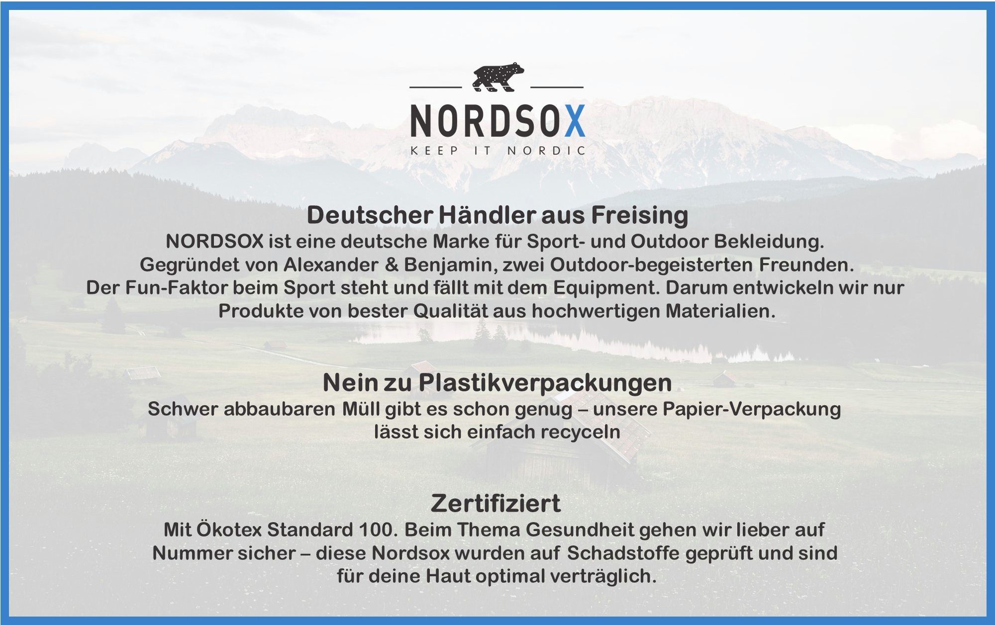 NORDSOX Wandersocken Merino Wolle für Damen und Herren (2-Paar) Klimaregulierend & gepolsterte Sohle und Ferse & weich & atmungsaktiv