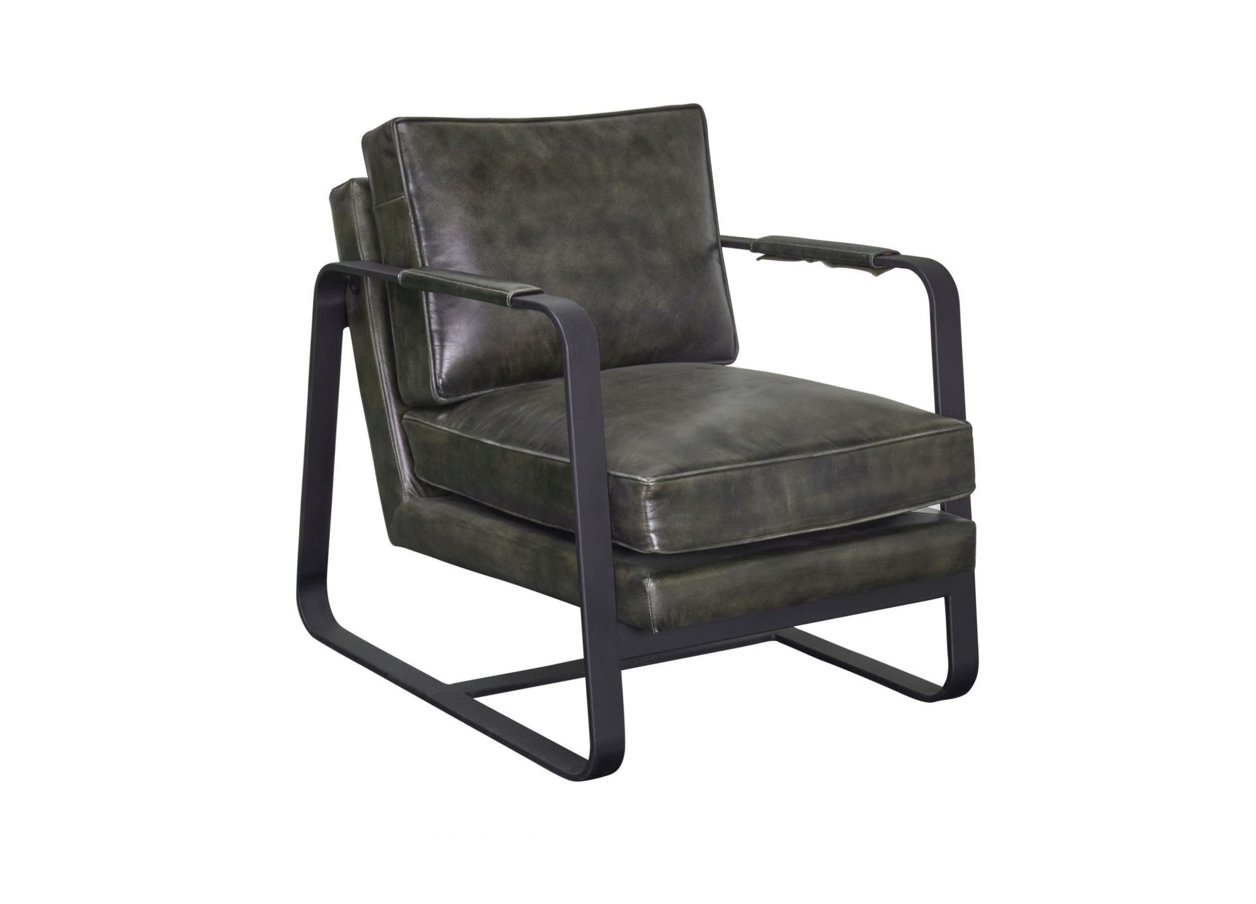 LC Home Loungesessel LC Home Ledersessel »Kansas« Leder antik-grün Industrial Clubsessel