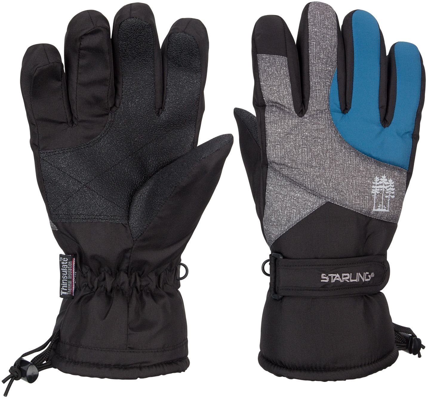 HERREN WINTER HANDSCHUHE Ski-Handschuhe Thinsulate® Wärmeisolation schwarz/blau 