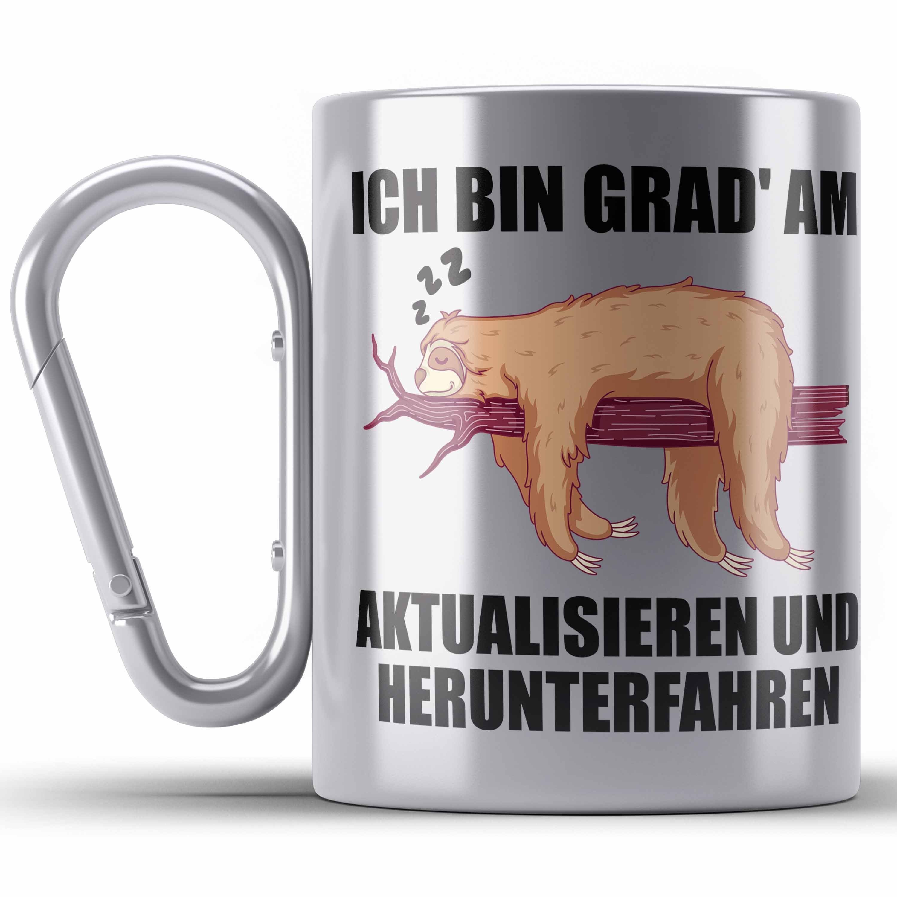 Trendation Thermotasse Lustige Faultier Spruch Mitarbeiter Geschenk Arbeitskollege Edelstahl
