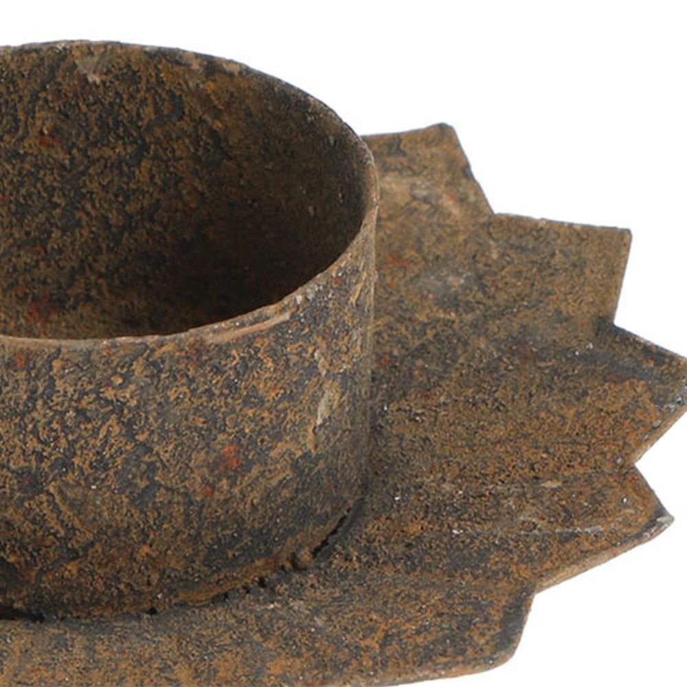 Posiwio Kerzenhalter Teelichthalter Steckbar Braun Shabby Chic 8,5cm 4er-Set, 4 Stück