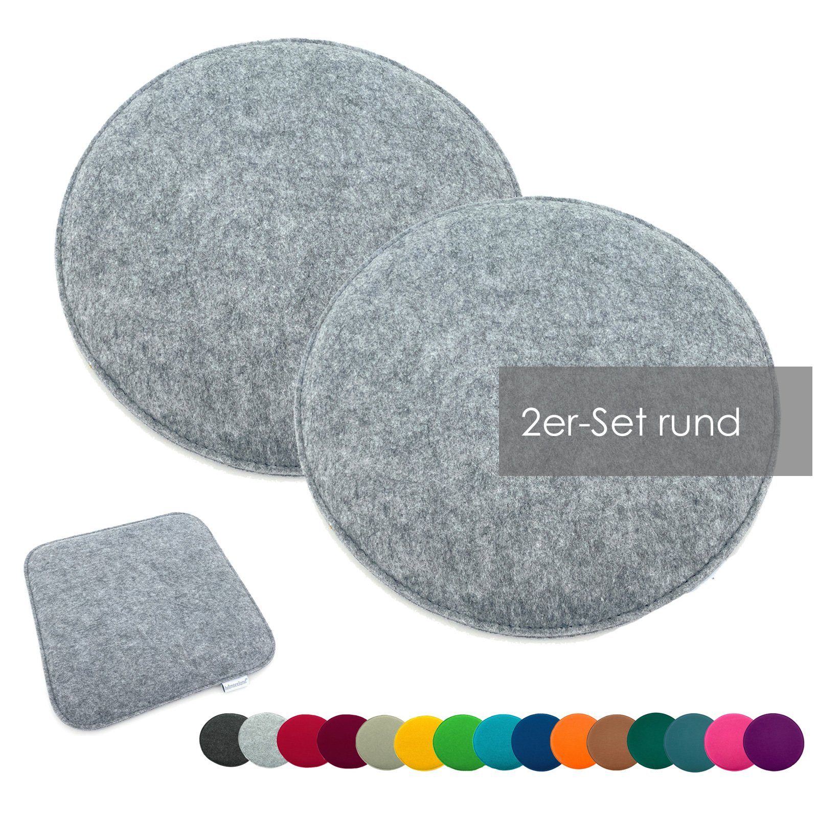 heimtexland Sitzkissen Filz Sitzauflage Stuhlkissen Bankkissen abwaschbar, Filzkissen eckig & rund I Indoor Outdoor I bequem & robust