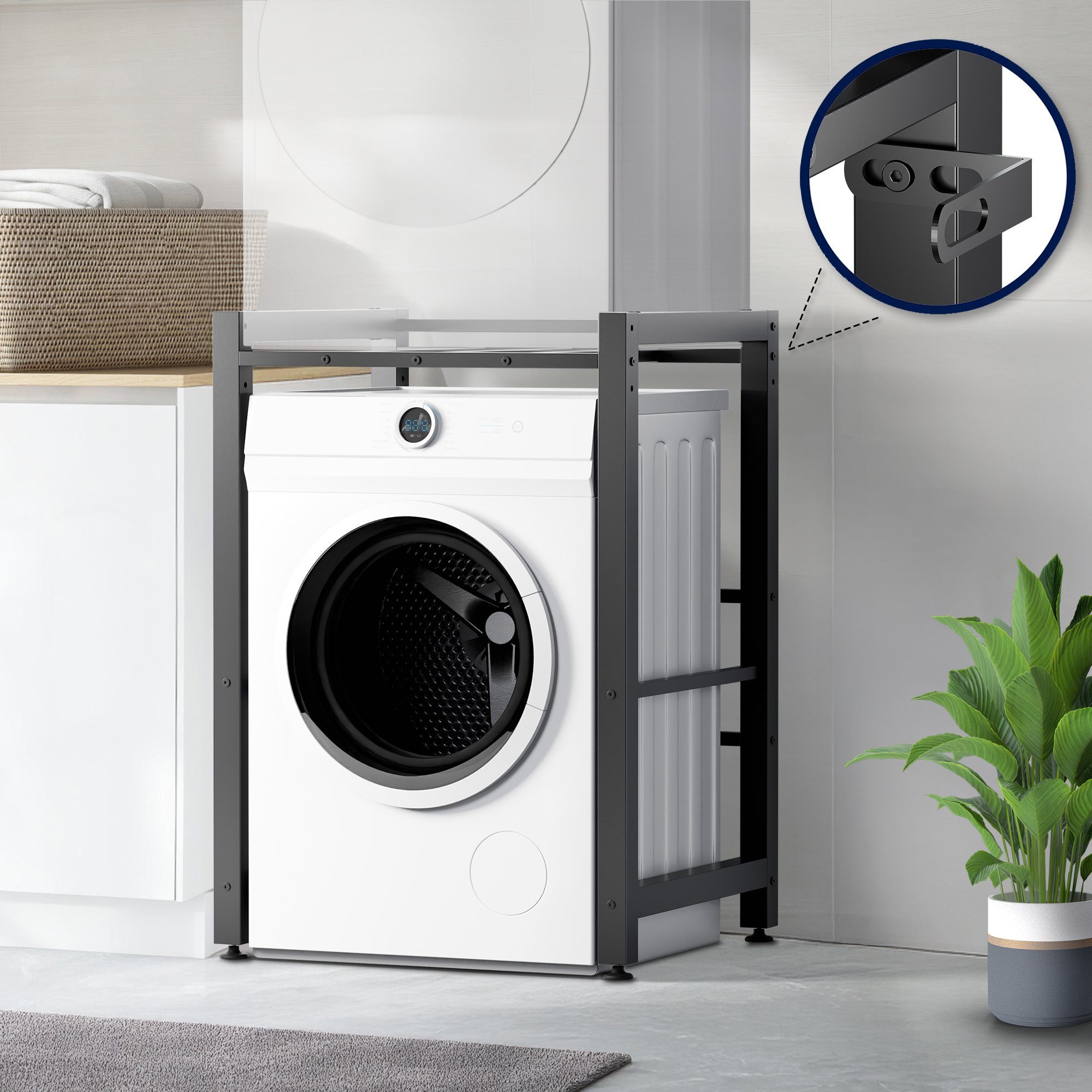 CLP Waschmaschinenuntergestell Medina, Metall-Gestell für Waschmaschinen