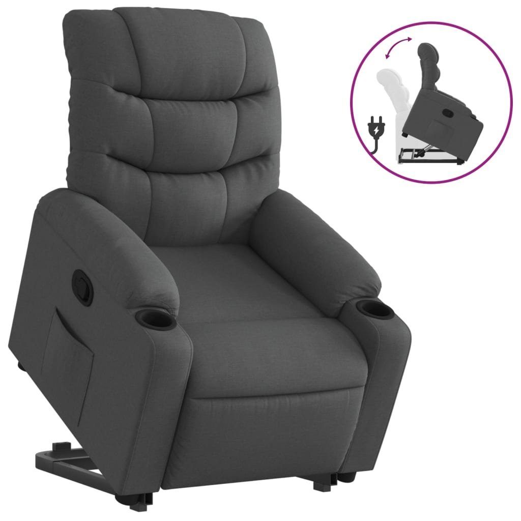 vidaXL Sessel Relaxsessel mit Aufstehhilfe Dunkelgrau Stoff (1-St) günstig online kaufen