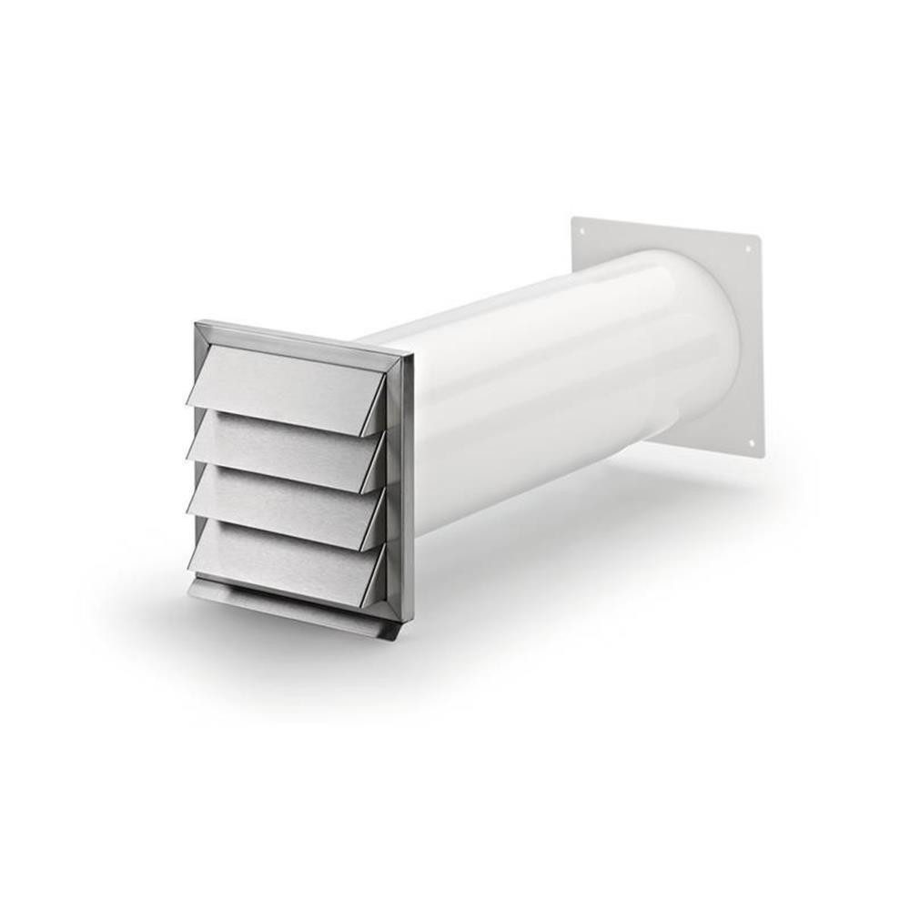 Naber Abluft-Set COMPAIR System Ø 150 Klima 150-E Mauerkasten weiß Jalousie Edelstahl