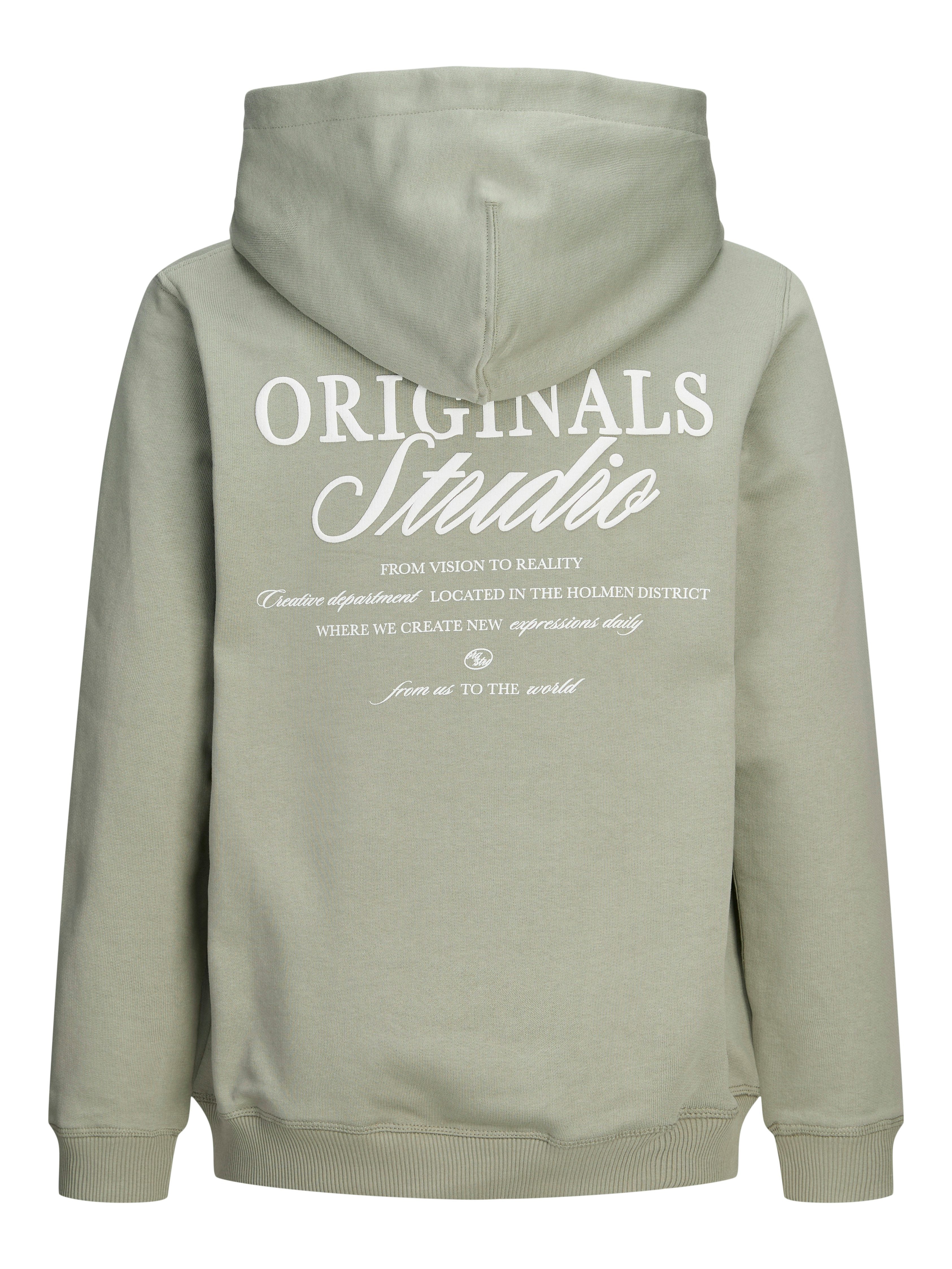 Jack & Jones Junior Kapuzensweatshirt JORNORREBRO TYPO BACK SWEAT HOOD SN JNR Baumwollmischung, relaxed fit, Langarm – Bild 5 von 5
