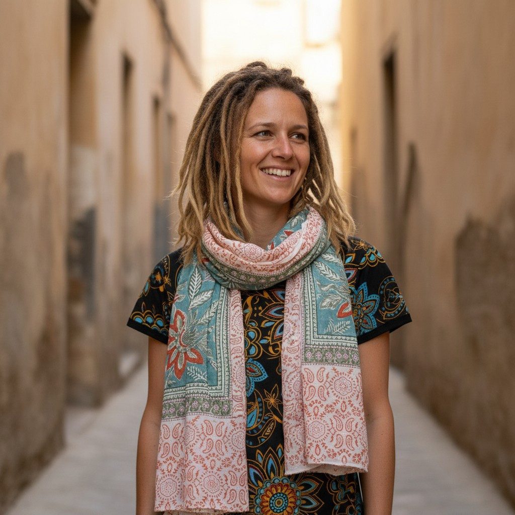 Guru-Shop Sarong Leichter Pareo Schal, Sarong, handbedrucktes..