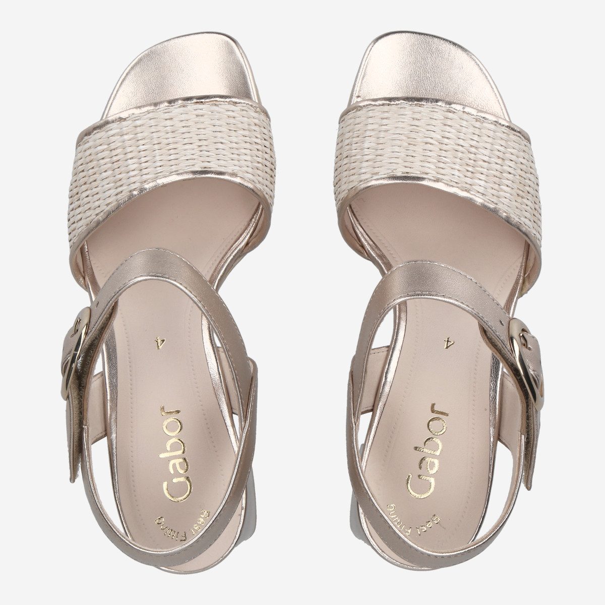 Gabor Gabor 41.701.42, Sandaletten, Beige, metallik, Damen Sandalette