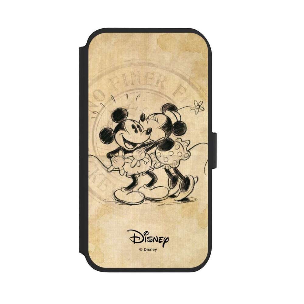 NIVOCASE Handyhülle Mickey Mouse Minnie Mouse Vintage Minnie&Mickey, Apple iPhone 11 Klapphülle Handyhülle aus Kunst Leder NIVOflip schwarz