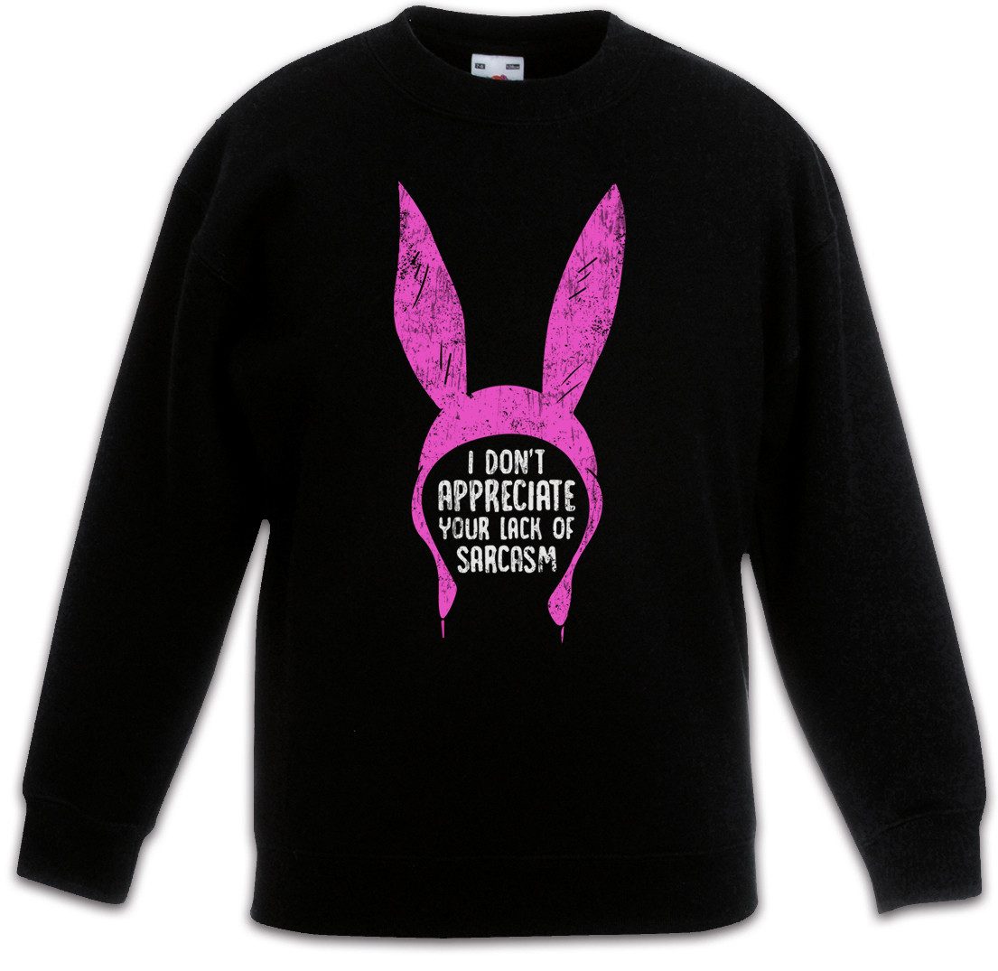 Urban Backwoods Sweatshirt Lack Of Sarcasm Kinderpullover Bob Linda Tina Ruth Bob's Louise (1-tlg) Belcher Burgers Hamburguesa TV