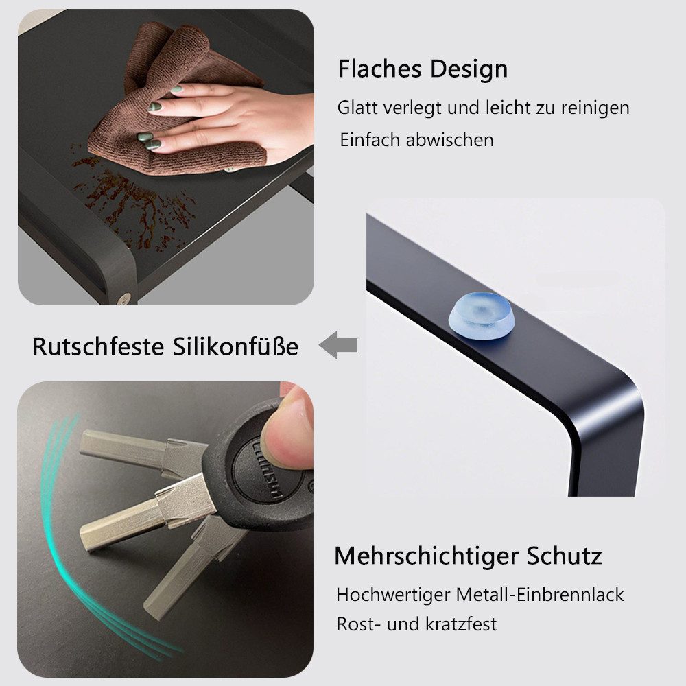 TUWENA Küchenregal Erweiterbarer Küchenregal Organizer, Küchengewürzregal Schrankregal, Schrankregal Ausziehbares 36-64cm, Ideal Tischregal oder Gewürzregal – Bild 3 von 5