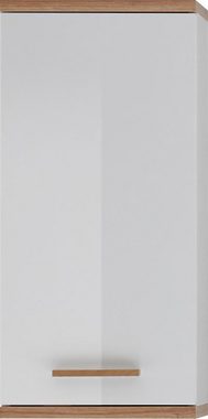 Saphir Hängeschrank Quickset Badschrank 35,5 cm breit mit 1 Tür und 2 Glas-Einlegeböden Badezimmer-Hängeschrank inkl. Türdämpfer, Holzgriffe