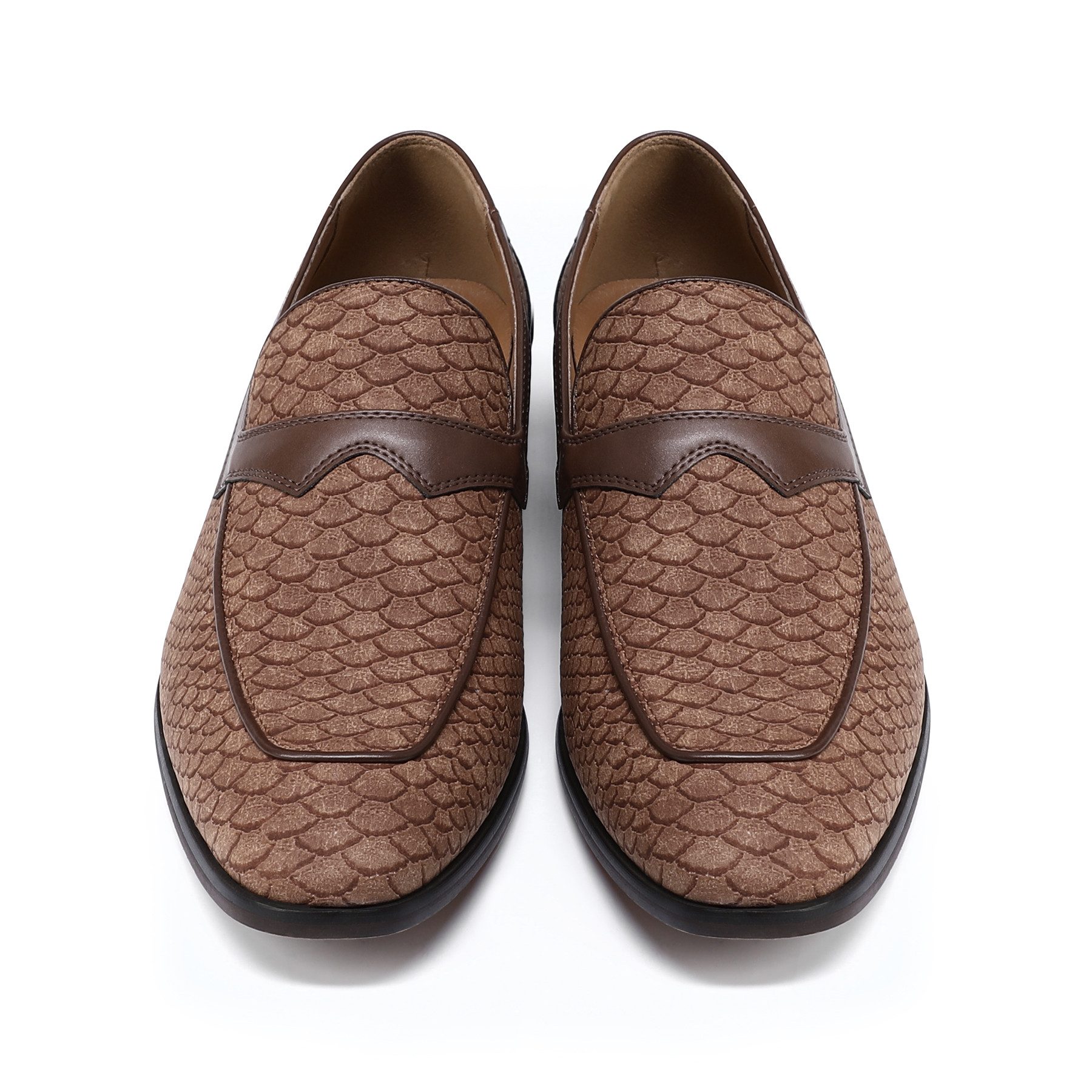 Allthemen Slip-On Sneaker Herren Loafer mit Schuppenprägung Eleganter Business-Casual Slipper