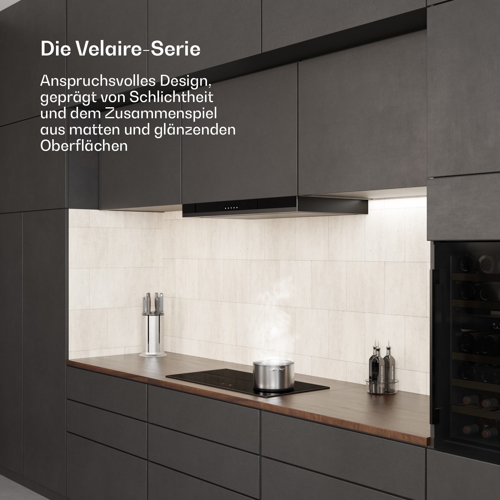 Klarstein Induktions-Kochfeld Velaire, Elektrische Kochfelder 3 Kochzonen Slim 3900 W Touch Timer