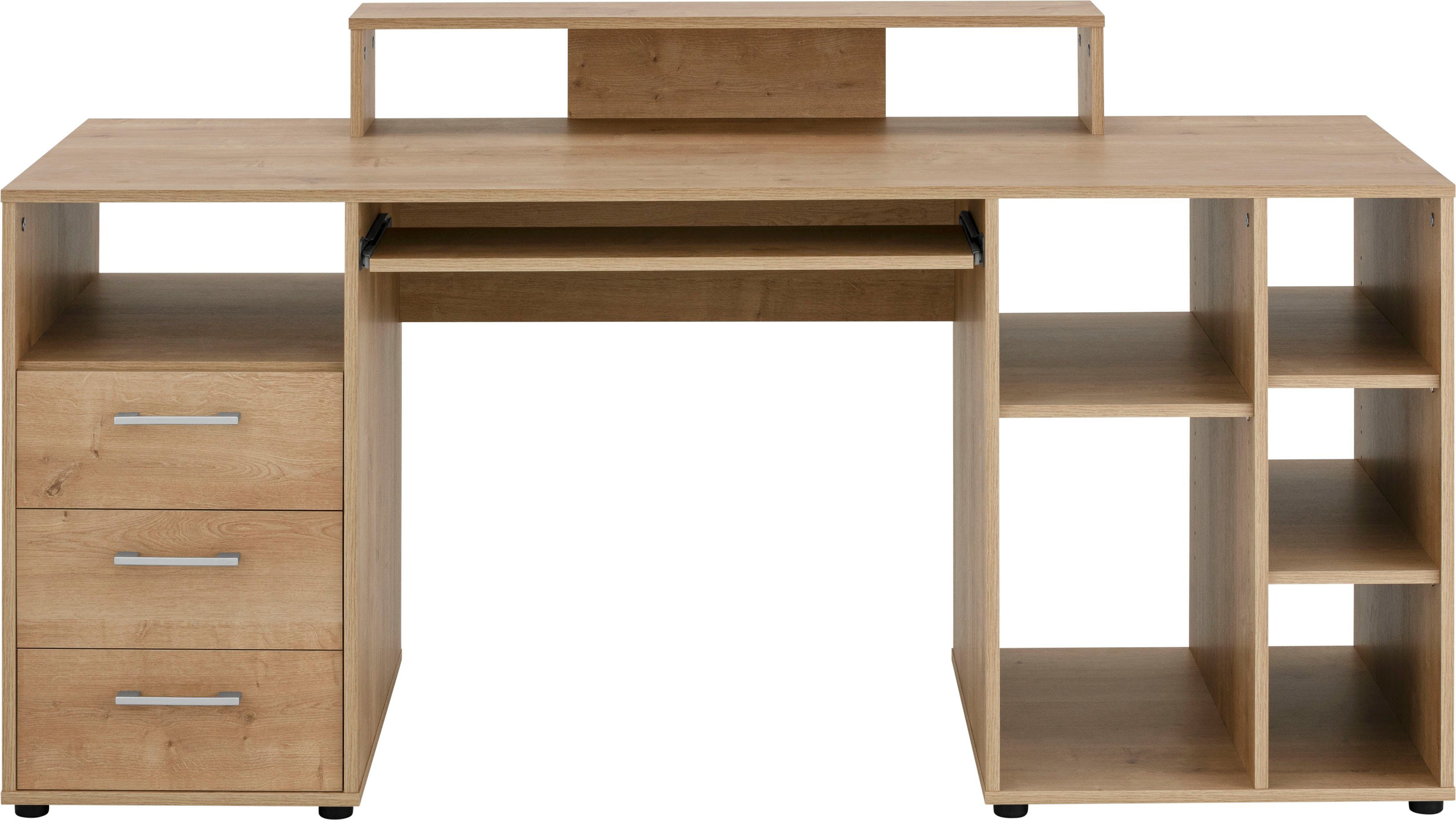 VOGL Möbelfabrik Schreibtisch Timra, Tastaturauszug, Aufsatz & Towerfach, B günstig online kaufen